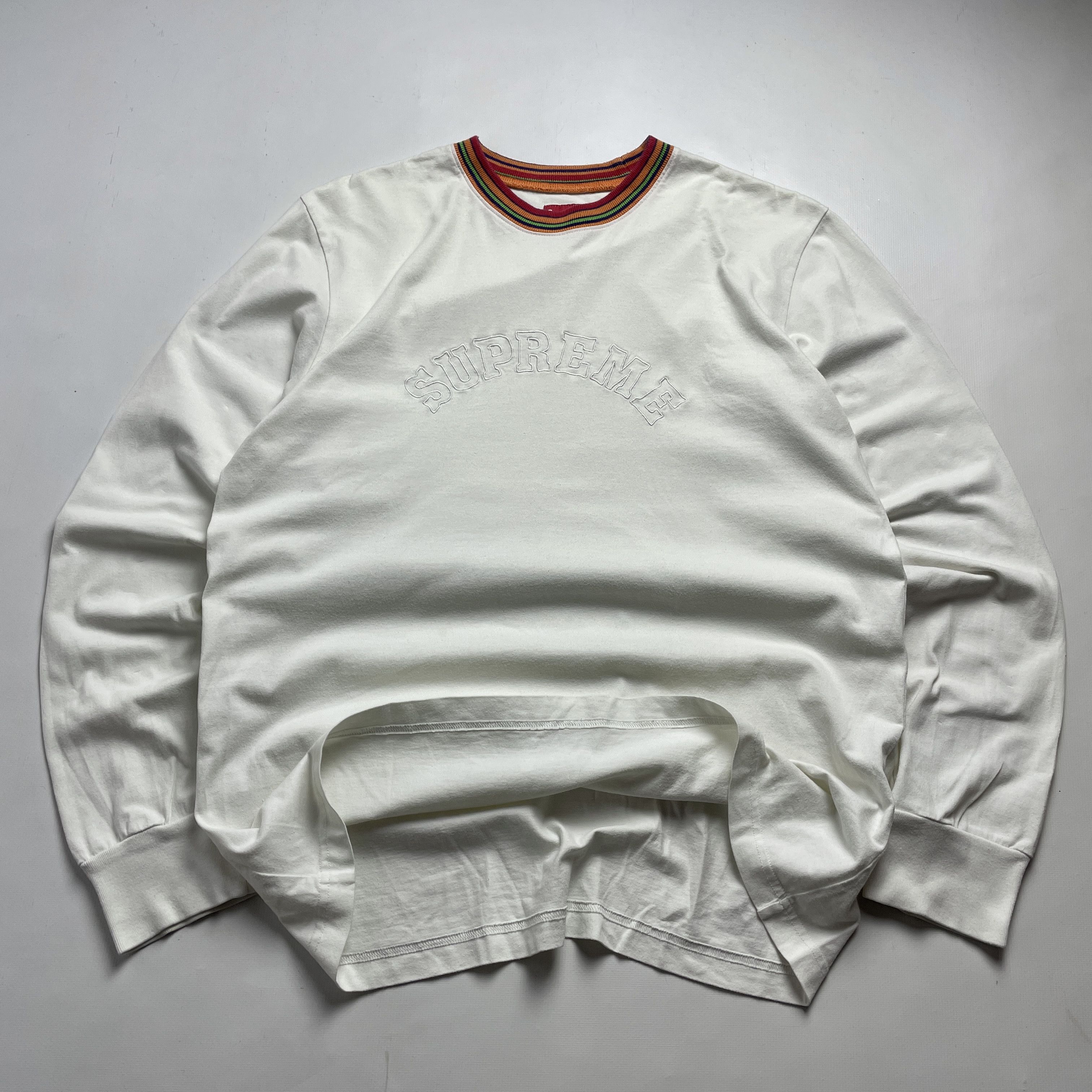 Pre-owned Supreme X Vintage Supreme Embroidered Logo Long Sleeve Tee Shirt Fw16 In White