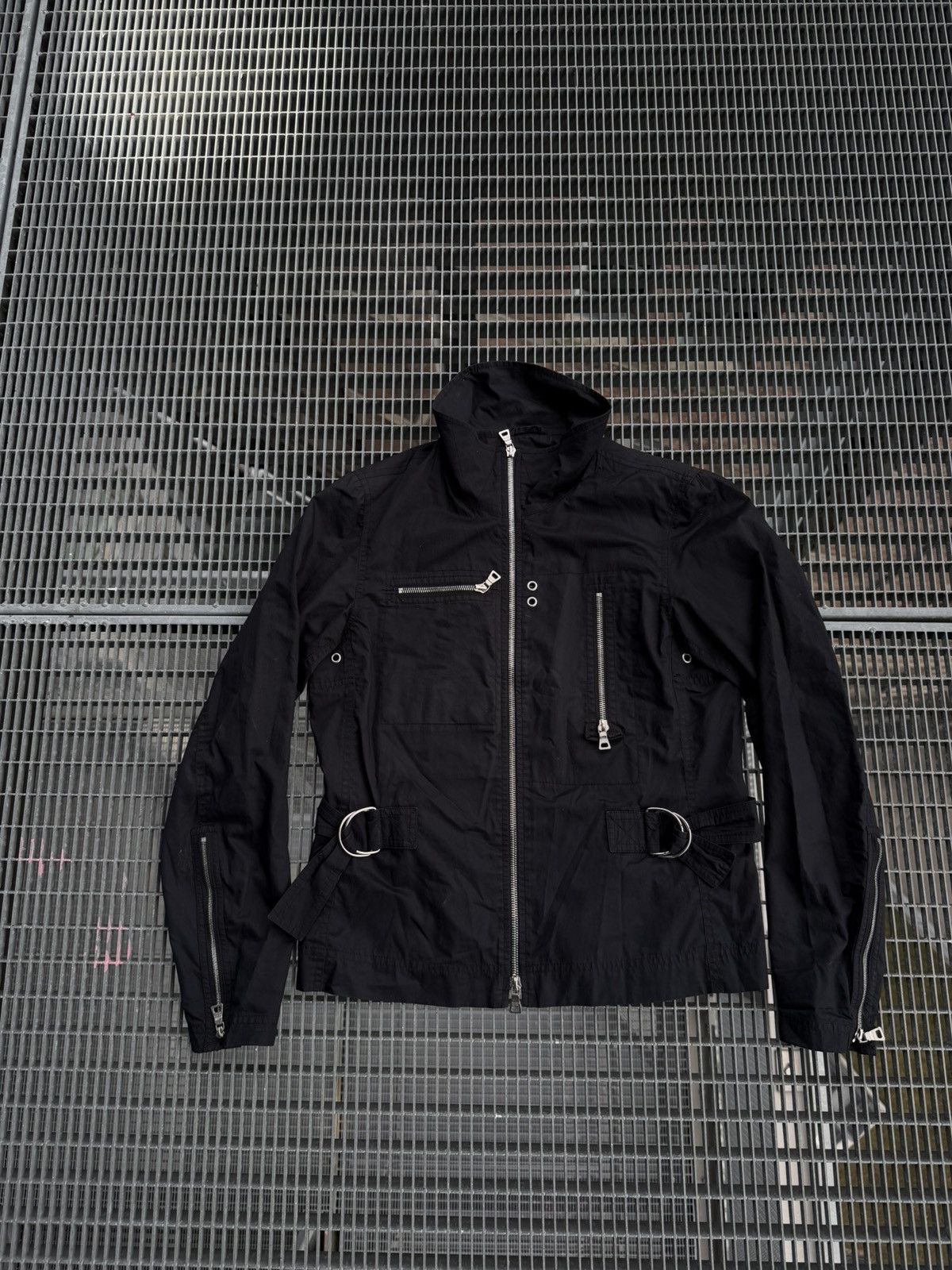 Prada Vintage 00s Prada Nylon Biker Jacket Size US S / EU 44-46 / 1 - 2 Thumbnail