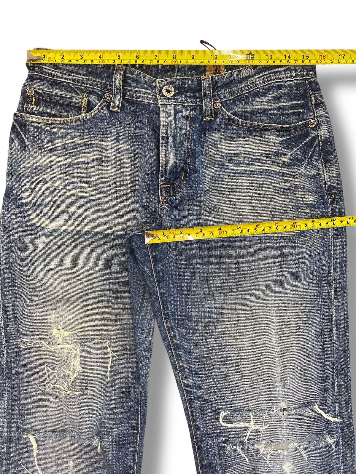 Other The Fillmore Brand Acid Blue Wash Distressed Flare Jeans Size US 32 / EU 48 - 9 Thumbnail