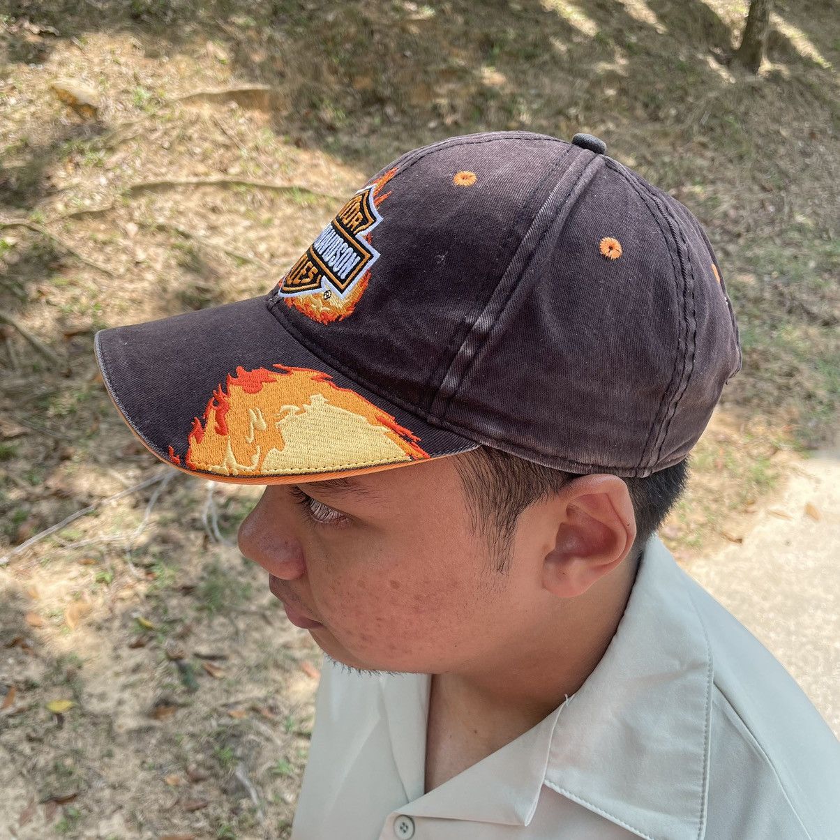 20471120 × Beauty Beast × Harley Davidson Vintage Y2K Harley Davidson Flame Hats Size ONE SIZE - 3 Thumbnail