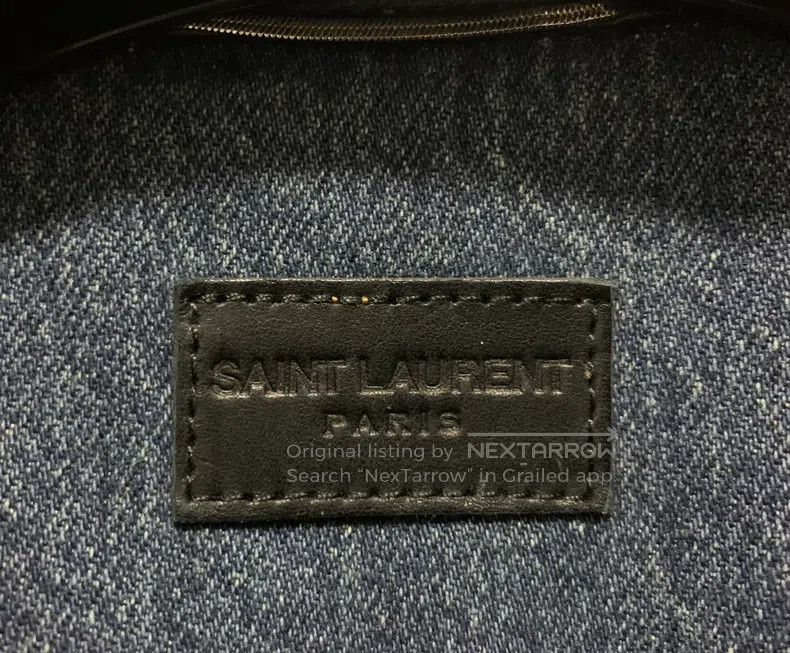 Saint Laurent Paris Saint Laurent Paris Blue Lamb Leather Basic Denim Jacket Size US S / EU 44-46 / 1 - 3 Thumbnail