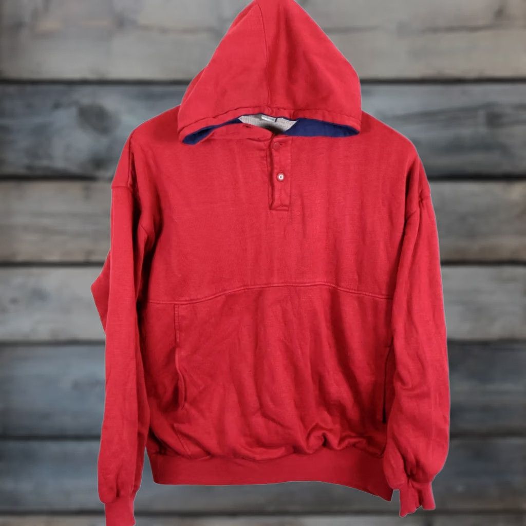 McGregor VINTAGE MacGregor Hoodie Men’s Medium Red Pullover Thermal Lined 90s Sweatshirt VTG Size US M / EU 48-50 / 2 - 1 Thumbnail
