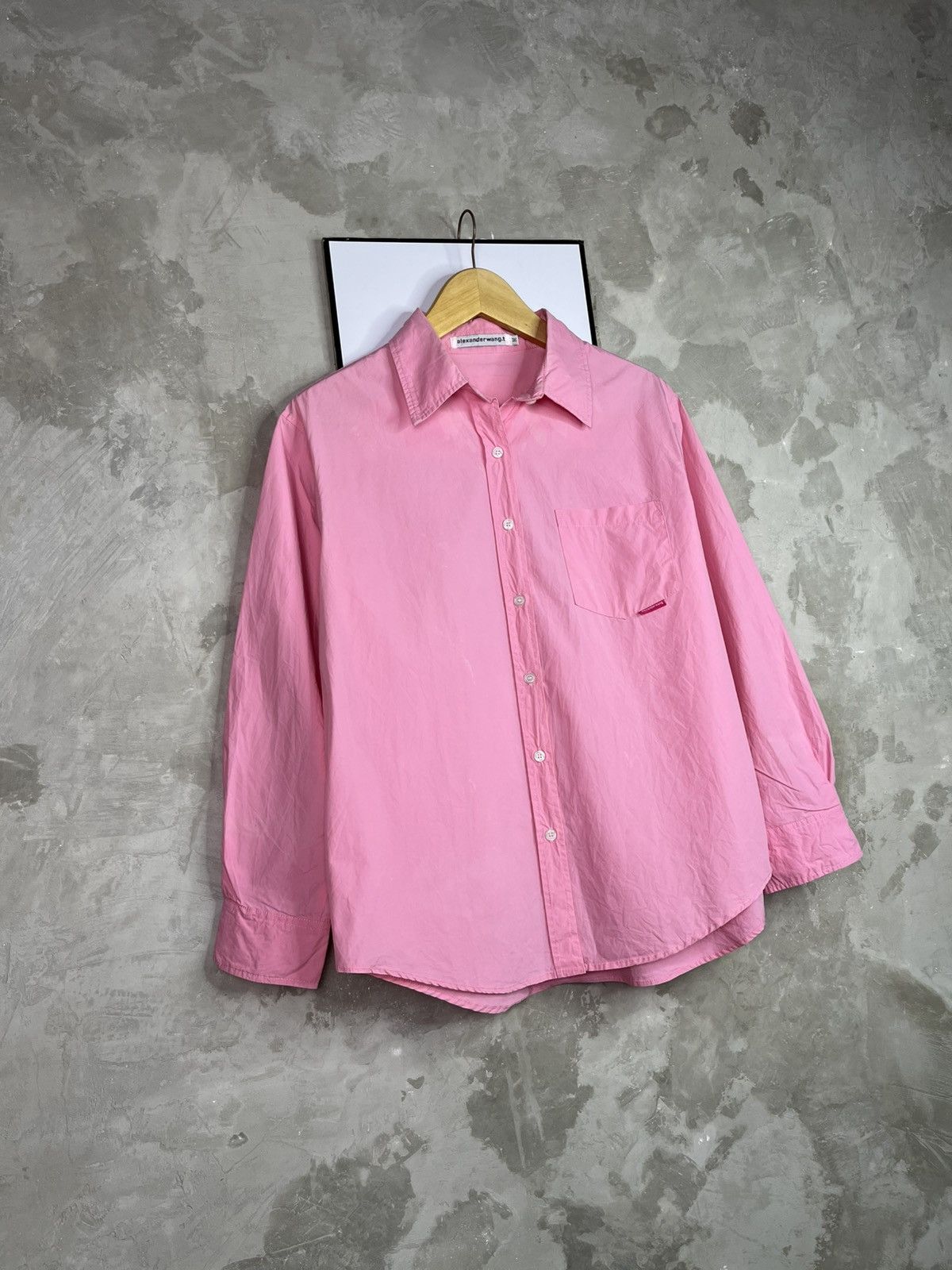Alexander Wang Alexander Wang S22 Pink Solid Boyfriend Shirt Size M / US 6-8 / IT 42-44 - 2 Thumbnail