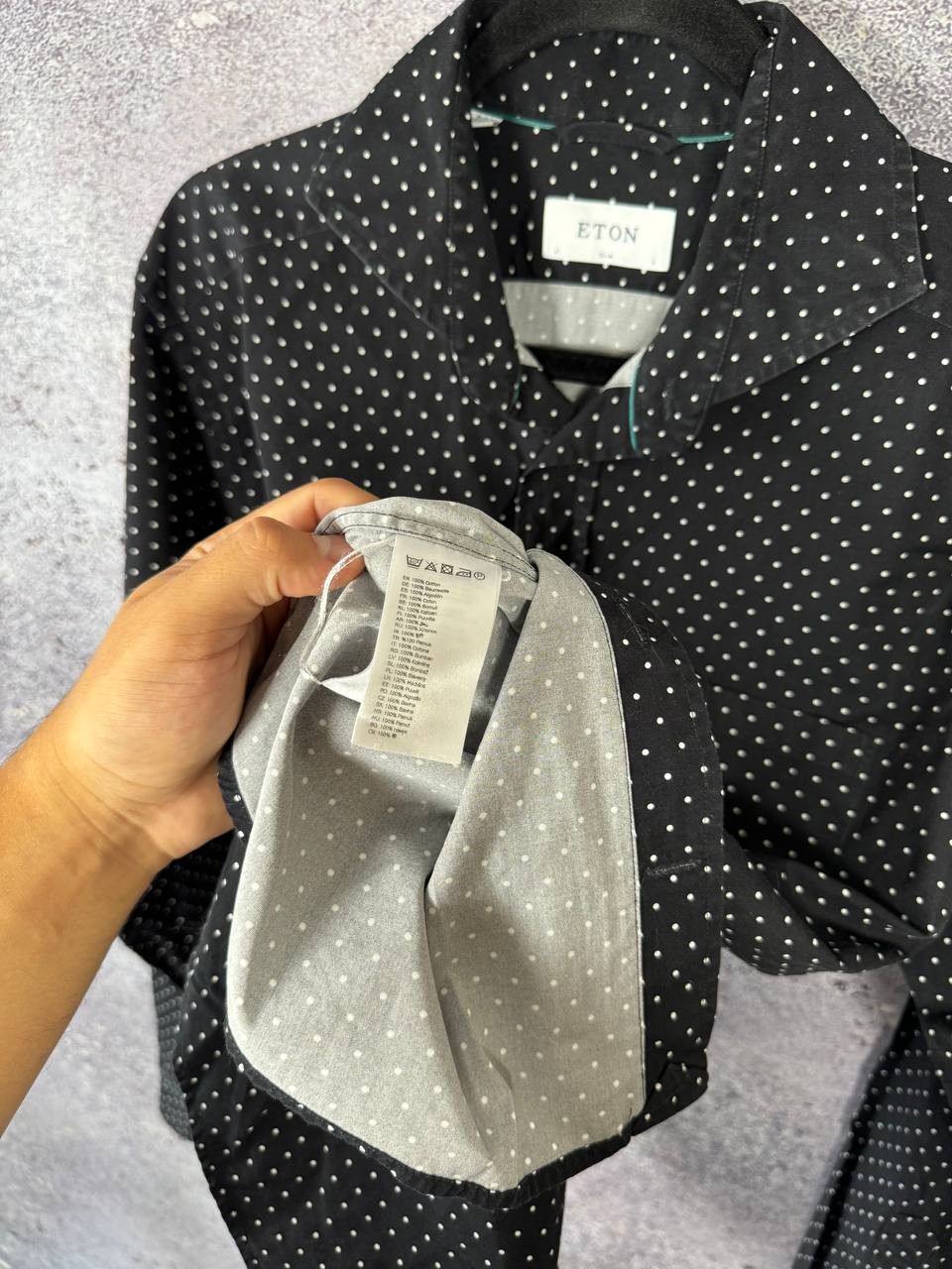 Eton Eton Shirt Large Black Dress Button Up Spread Collar Size US L / EU 52-54 / 3 - 8 Thumbnail
