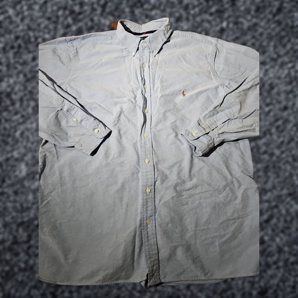 Polo Ralph Lauren Ralph Lauren Shirt Mens 2XB BIG Blue Button Preppy Classic Fit Flesh Pony Oxford Shirt Size US XXL / EU 58 / 5 - 1 Thumbnail