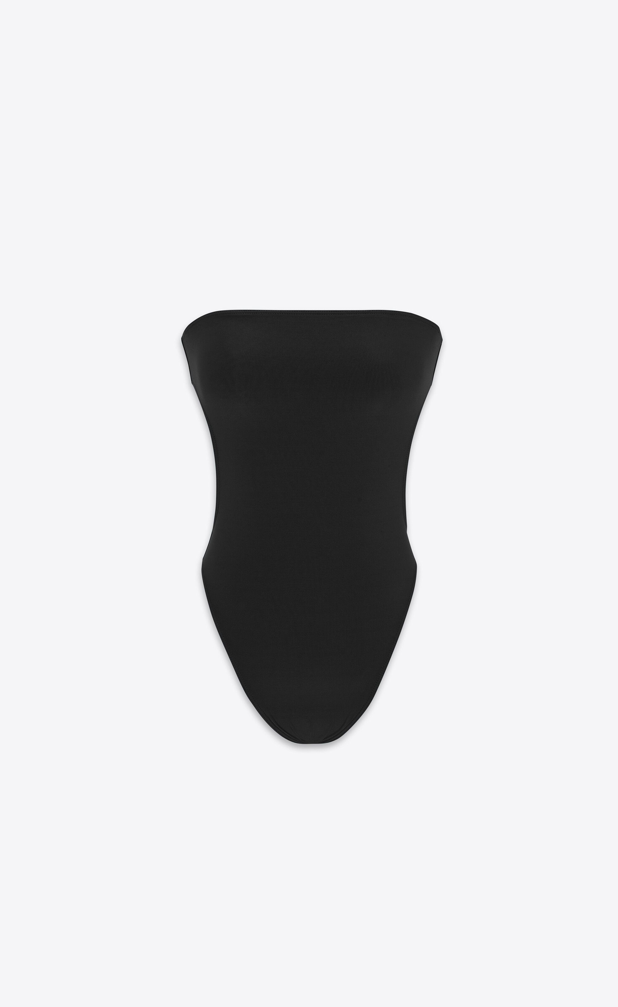 Saint Laurent Paris o1s1wg110325 779466 Shiny Strapless Cut-Out Swimsuit Black Size M / US 6-8 / IT 42-44 - 1 Thumbnail