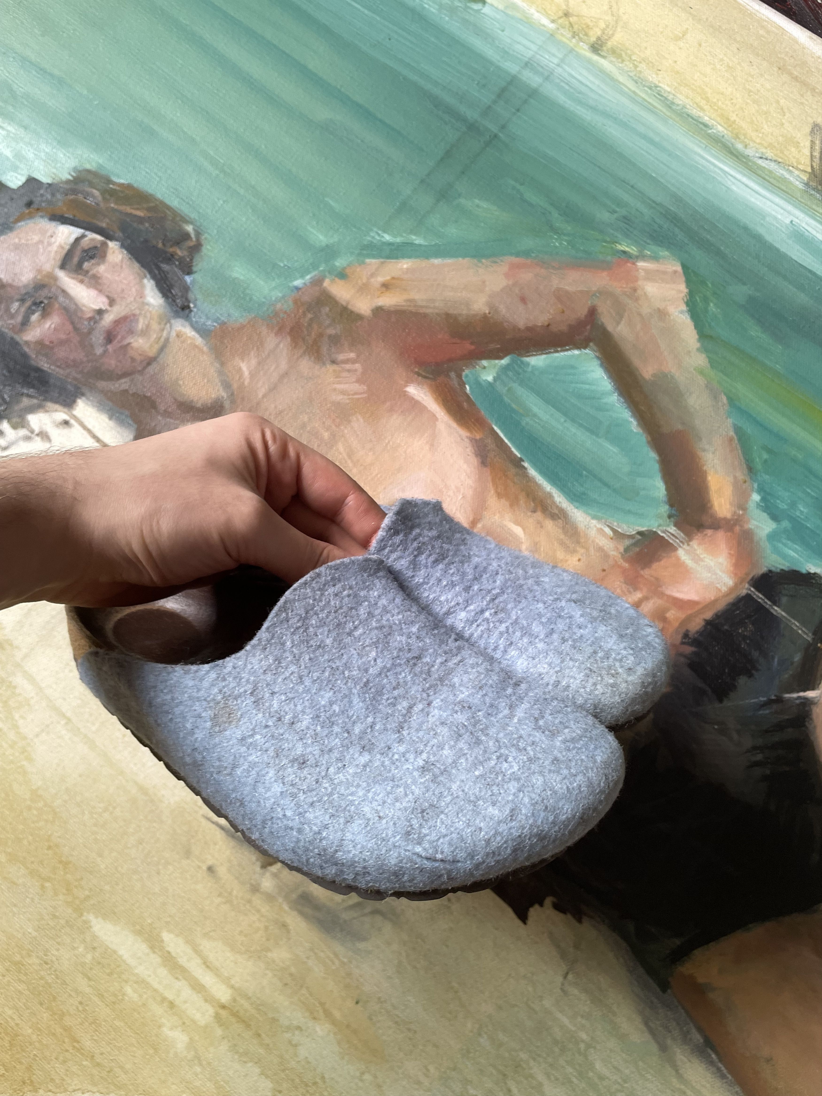 Birkenstock Birkenstock Amsterdam Wool Felt Slip On Clogs Light Blue Size US 5 / EU 37 - 8 Thumbnail