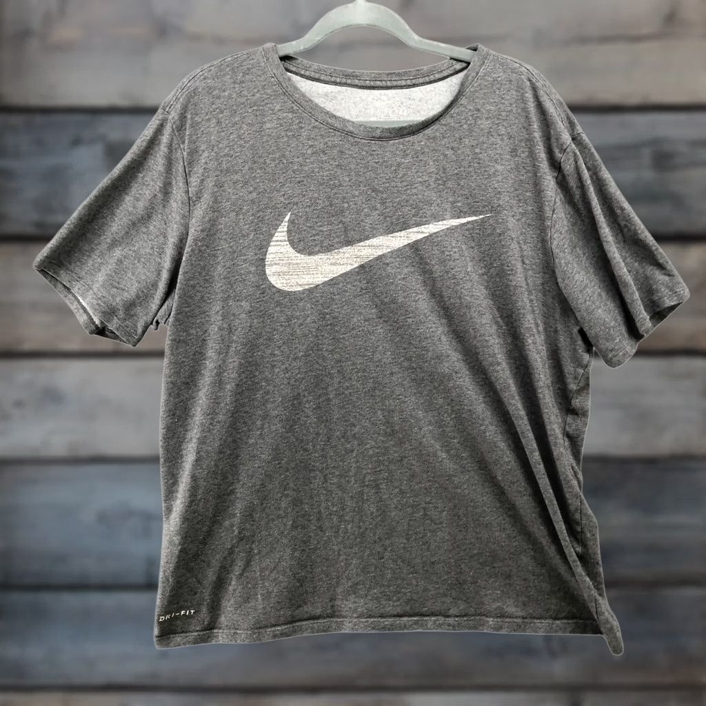 Nike Nike Tee Mens XL Short Sleeve Gray Athletic Cut Crewneck Active Dri-Fit Swoosh Size US 36 / EU 52 - 1 Thumbnail