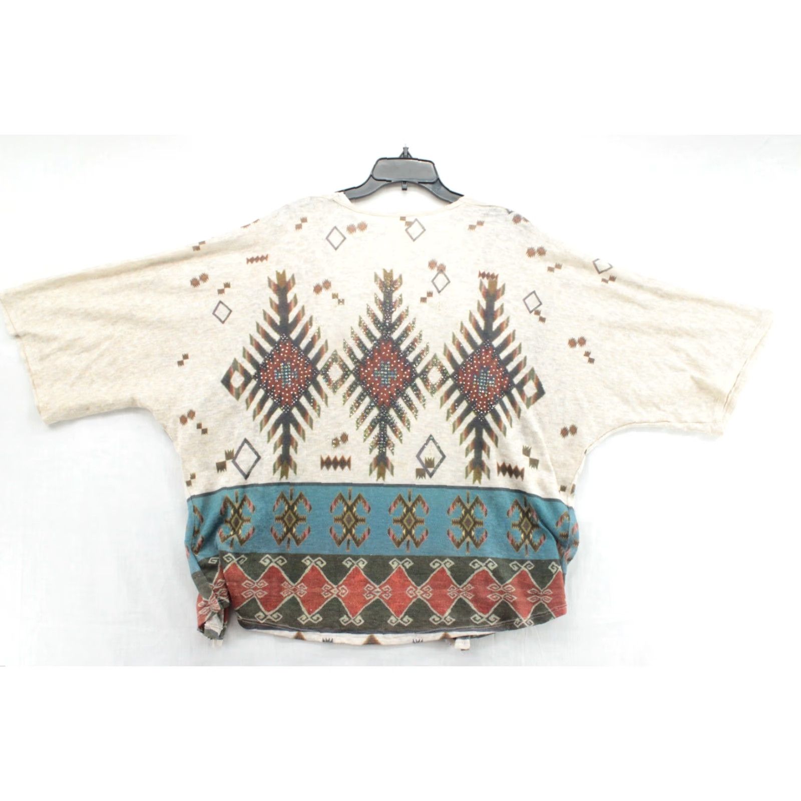 Vintage Vocal Cardigan Sweater Women's Large Beige Southwestern Print Y2K Boho Soft Cardigan Sweater Size L / US 10 / IT 46 - 5 Thumbnail