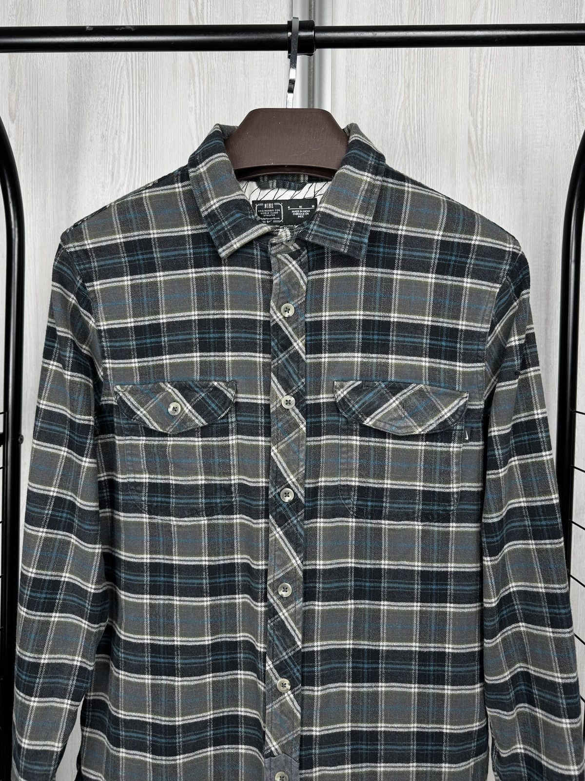 Nike Nike Flannel Shirt LS checkered Button up Black Grey Blue M Size US M / EU 48-50 / 2 - 3 Thumbnail