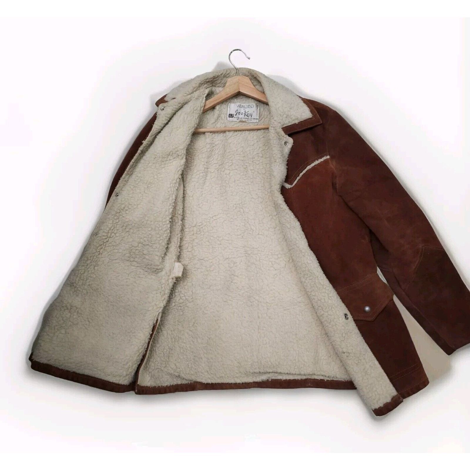 Vintage Joo- Kay VTG Sherpa Genuine Leather Suede NaturaLeather 70s Size M / US 6-8 / IT 42-44 - 4 Thumbnail