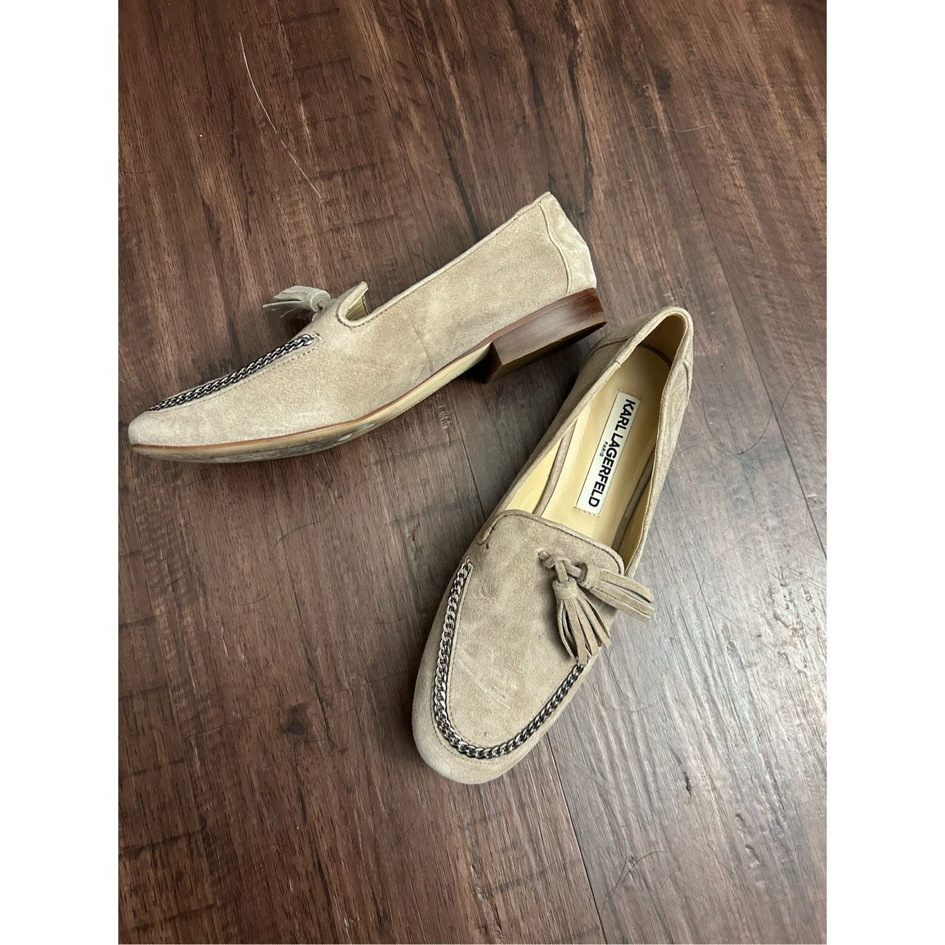 Karl Lagerfeld Karl Lagerfeld Paris Bari Leather Loafers Taupe Shoes, Size Size US 6 / IT 36 - 11 Thumbnail