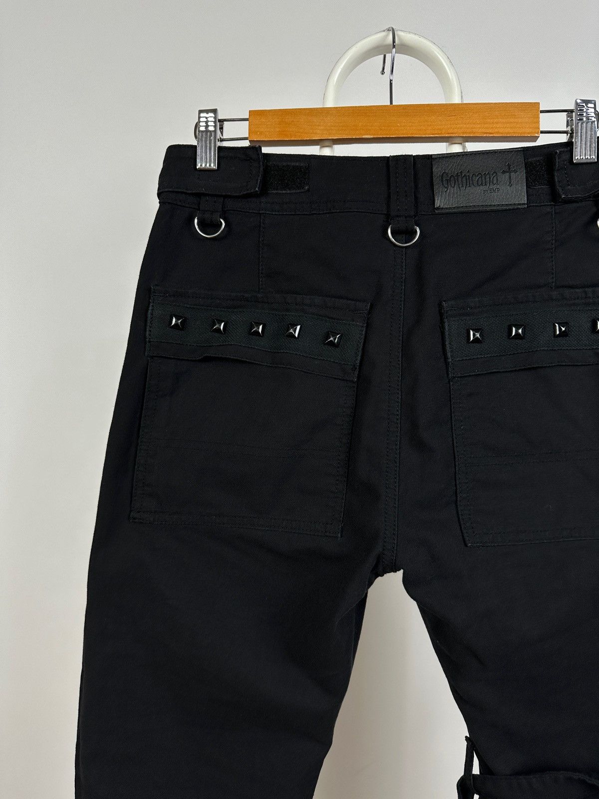 Japanese Brand Vintage Gothicana By EMP Punk Bondage Black Cargo Pants Size US 30 / EU 46 - 20 Thumbnail