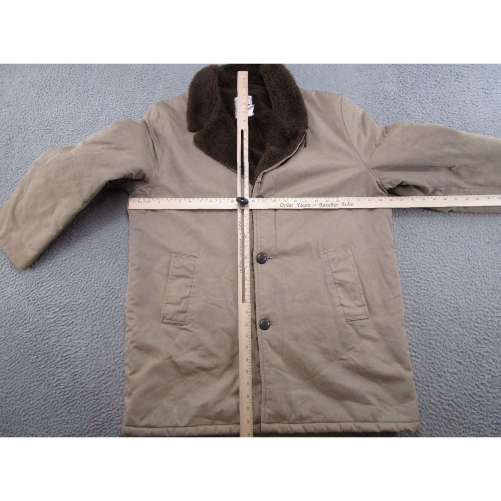 Haband Haband Men’s Fur Lined Coat Tan Button Front Warm Winter Jacket Size L 90s Read Size US L / EU 52-54 / 3 - 7 Thumbnail