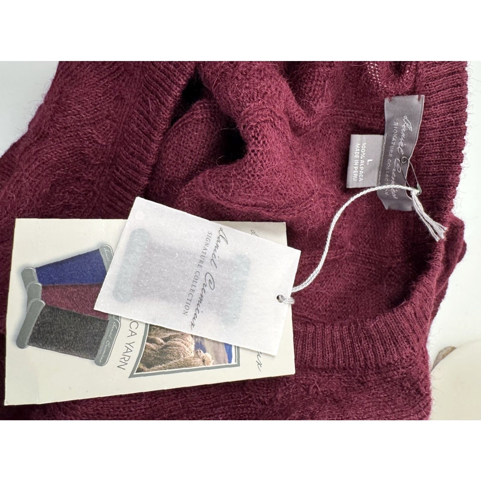 Cremieux DANIEL CREMIEUX Sweater MEN L Maroon Pullover - Alpaca - New w TAG - ZZ 6.5 Size US L / EU 52-54 / 3 - 6 Thumbnail