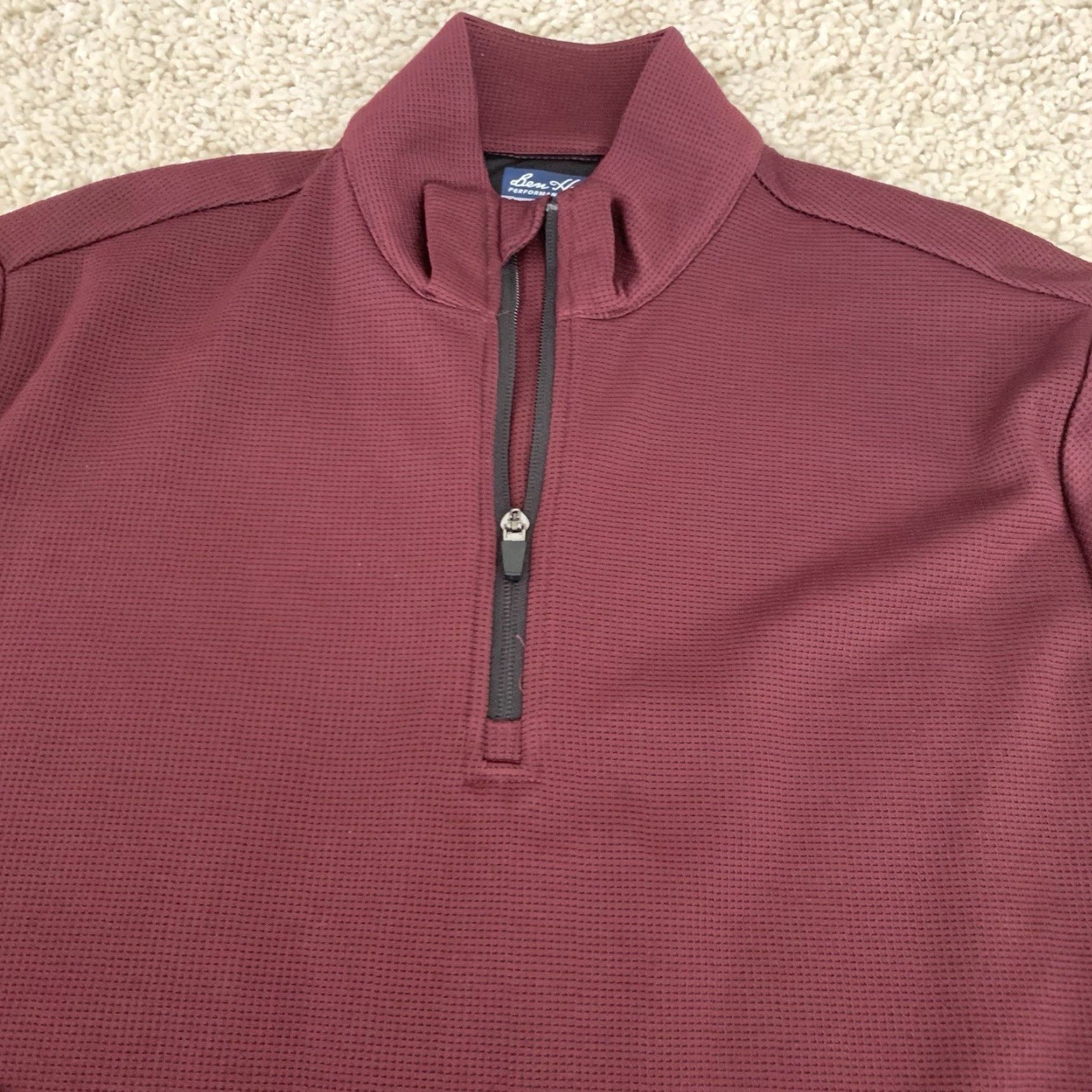 Hogan Ben Hogan Performance Pullover Mens Large Wine 1/4 Zip Long Sleeve Pockets Size US L / EU 52-54 / 3 - 2 Thumbnail