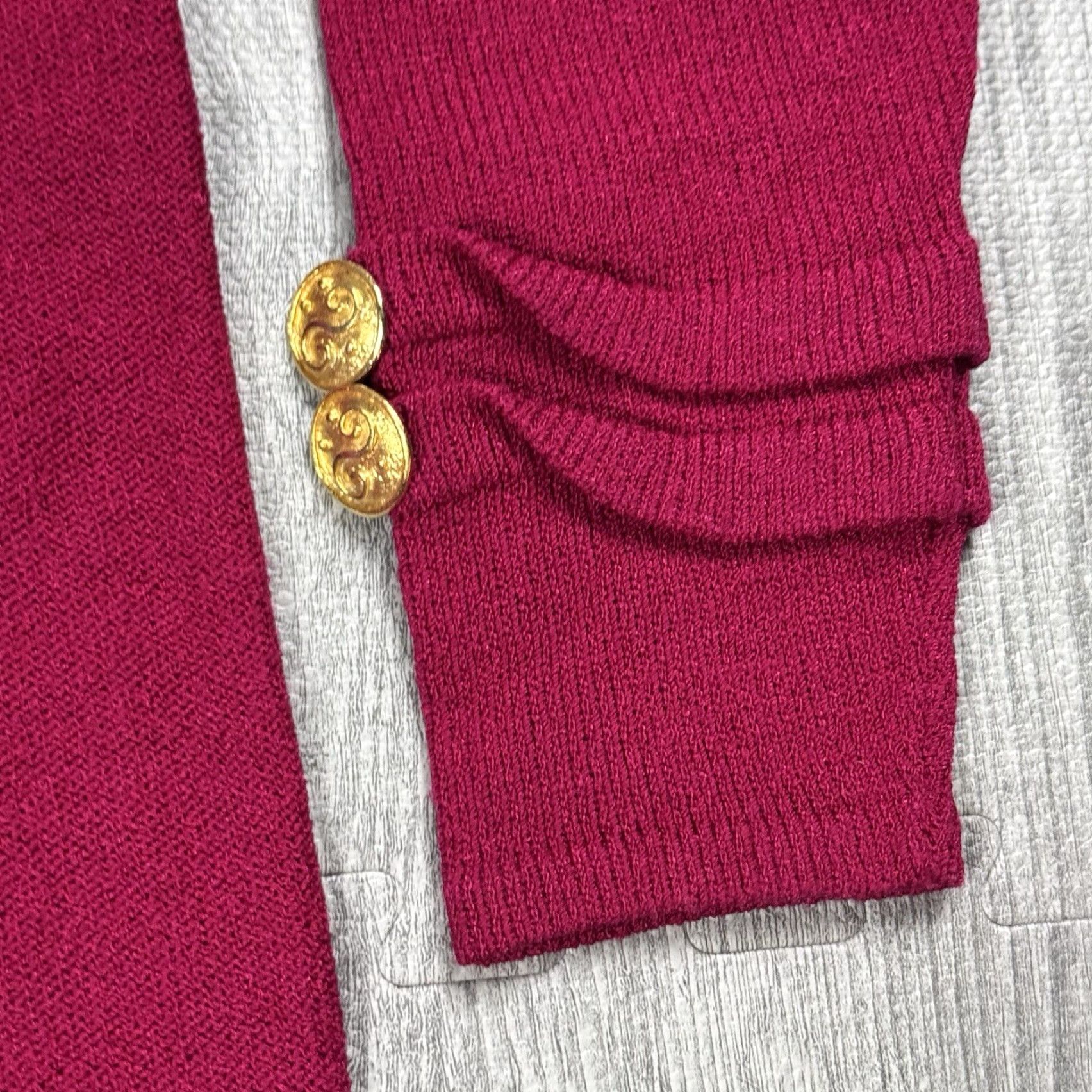 Vintage VINTAGE Steve Fabrikant Wool Knit Dress Magenta 80s Pencil/Sheath Solid Long Sleeve M Womens United States Size M / US 6-8 / IT 42-44 - 5 Thumbnail