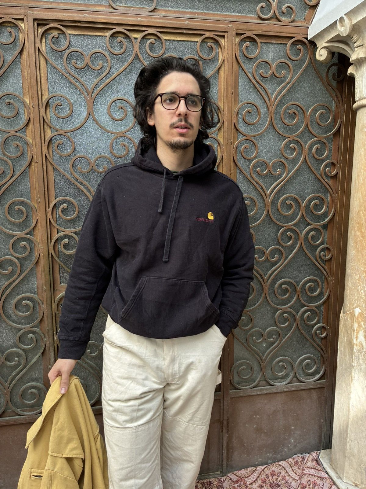 Carhartt Wip BLACK CARHARTT WIP AMERICAN SCRIPT HEAVYWEIGHT HOODIE Size US M / EU 48-50 / 2 - 5 Thumbnail