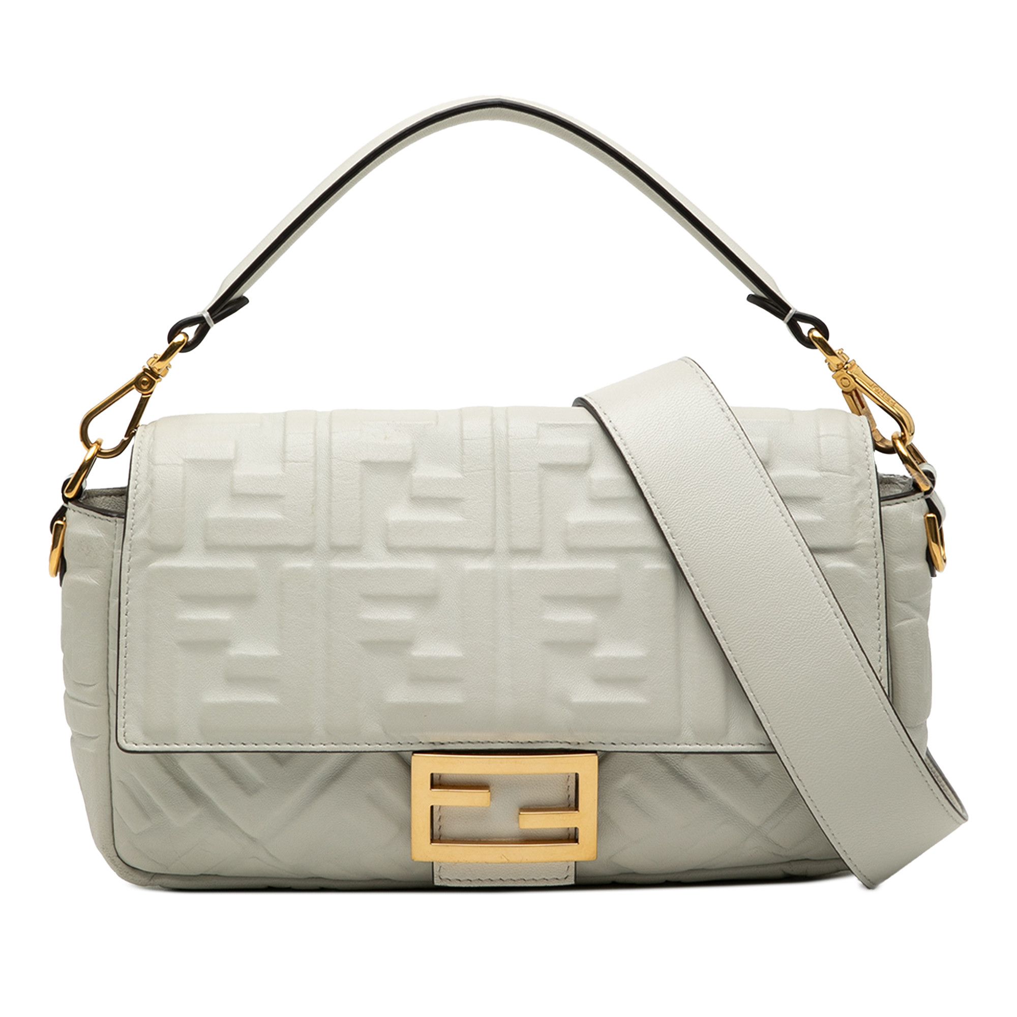 Fendi Fendi Zucca Embossed Leather Baguette Satchel Size ONE SIZE - 1 Thumbnail