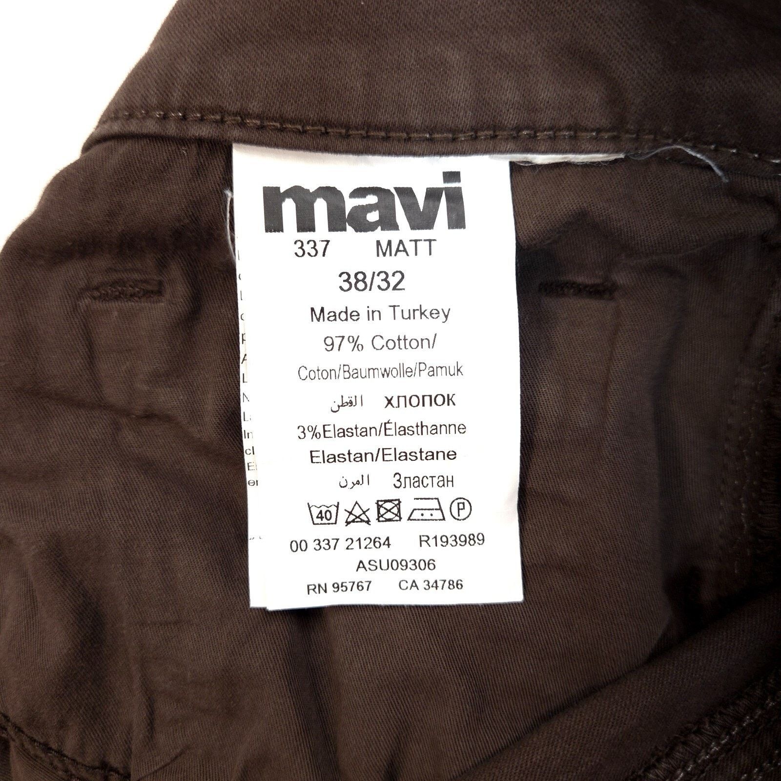 Mavi Mavi Jeans Matt Relaxed Straight Leg Pants Mens 38x32 Brown Size US 38 / EU 54 - 4 Thumbnail