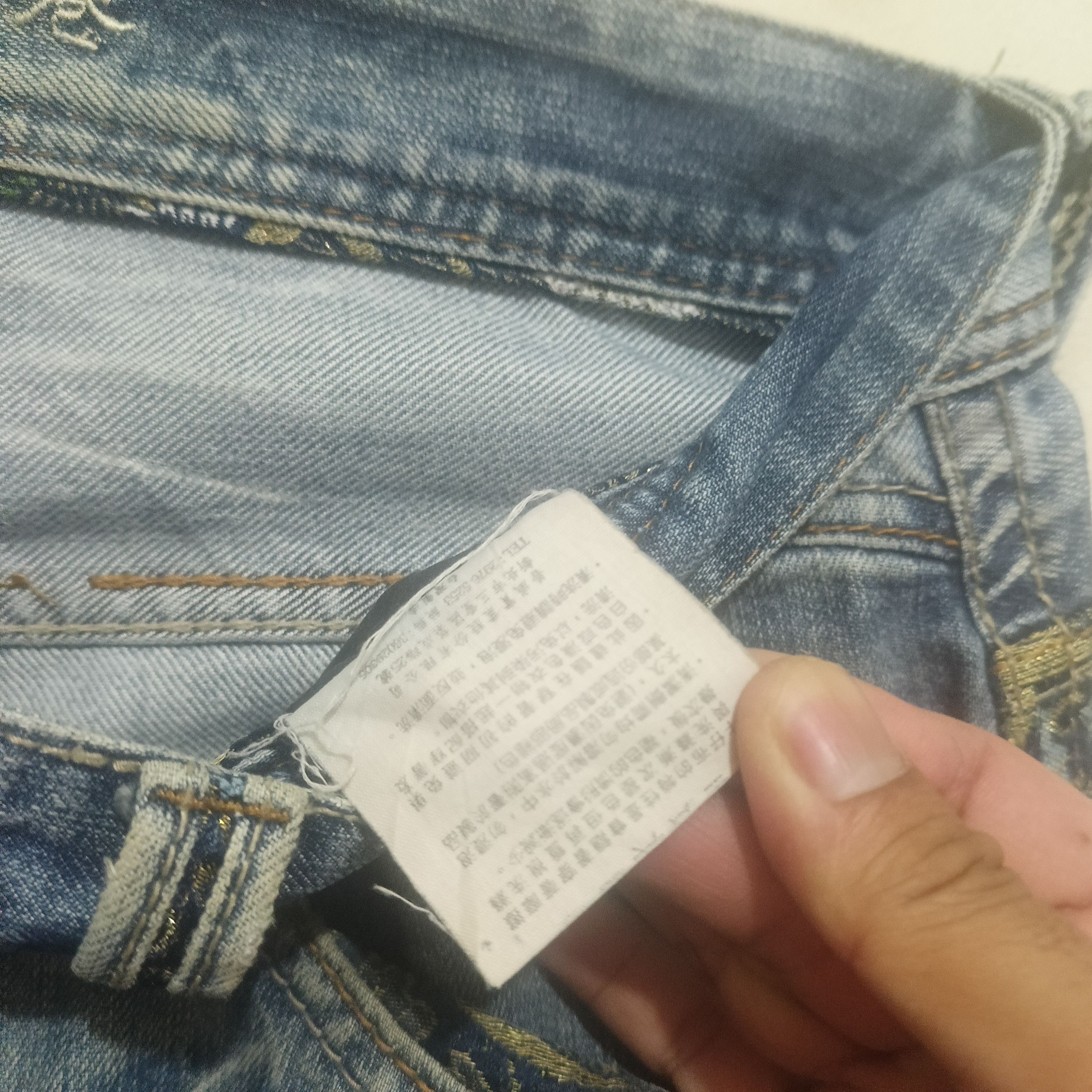 Karakuri Tamashii Japan Jizo Bosatsu Distressed Thrashed Jeans Karakuri style Size US 31 - 16 Thumbnail