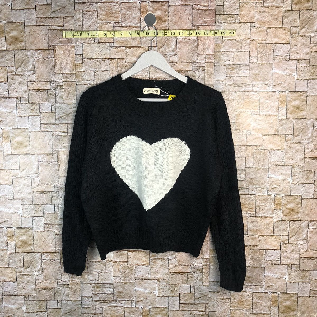 Homespun Knitwear × Japanese Brand Sango love Black white Knitwear sweatshirt #A911 Size M / US 6-8 / IT 42-44 - 1 Thumbnail