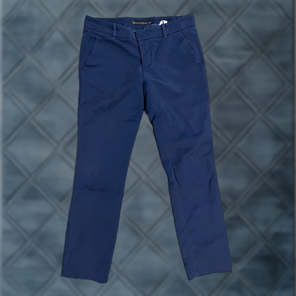 Zara Zara Pants Adult 5 Navy Blue Straight Leg Slim Fit Pockets Career Womens Size 27" / US 4 / IT 40 - 1 Thumbnail