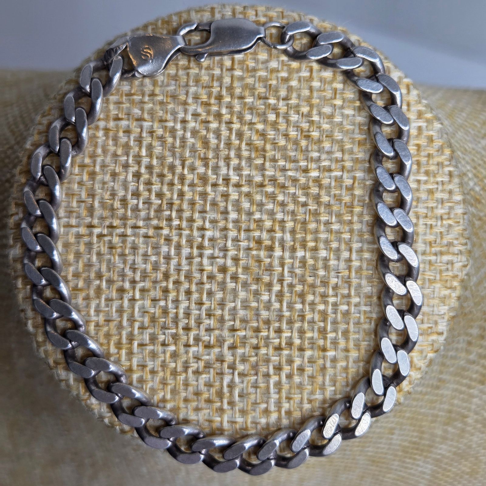 Sterling Silver Sterling Silver Curb Chain Bracelet Italy .925 7.5" Size ONE SIZE - 7 Thumbnail