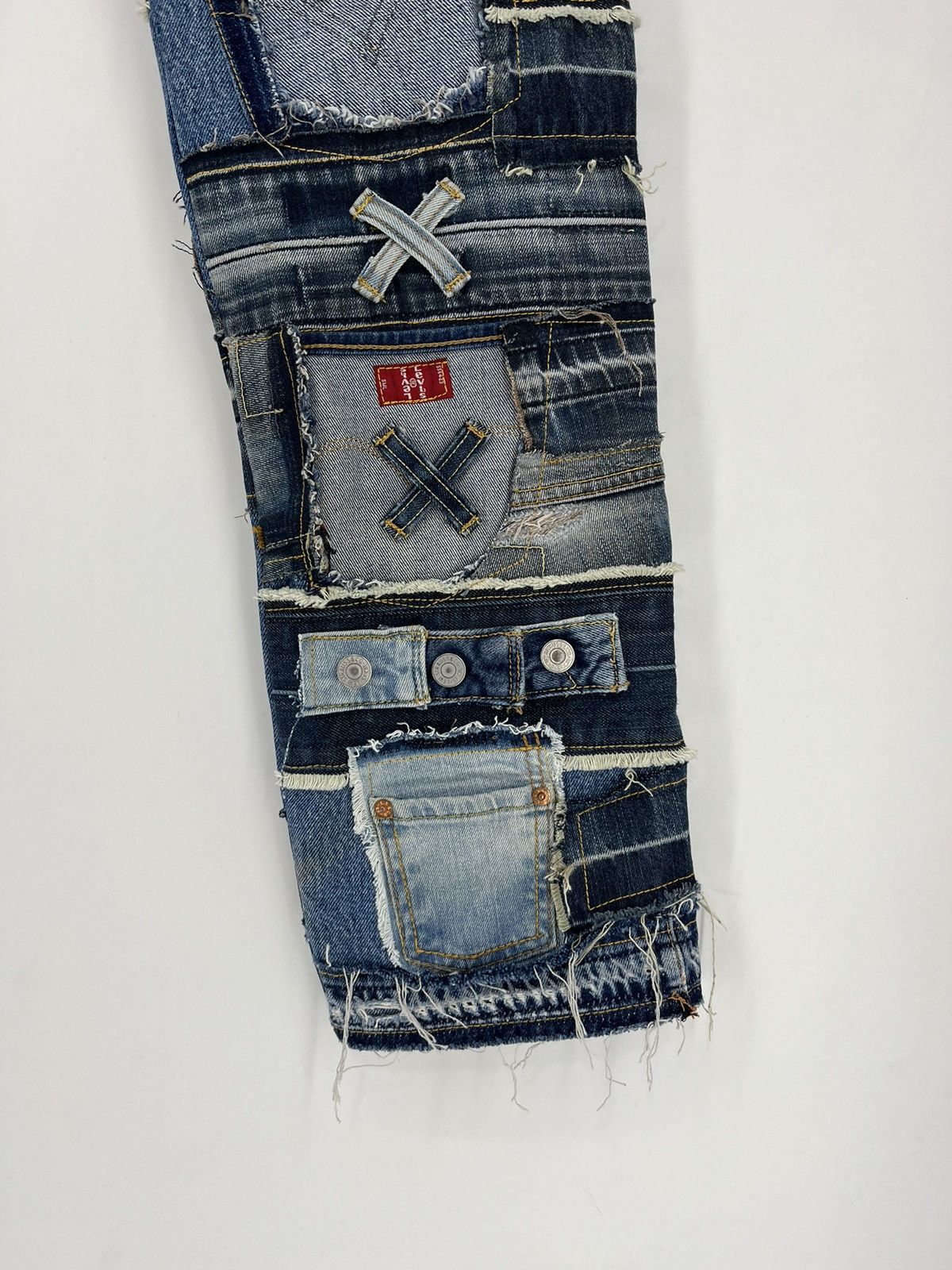 Levi's 90s Levi’s 501 Patchwork Multipocket Denim Custom Jeans USA Size US 34 / EU 50 - 6 Thumbnail