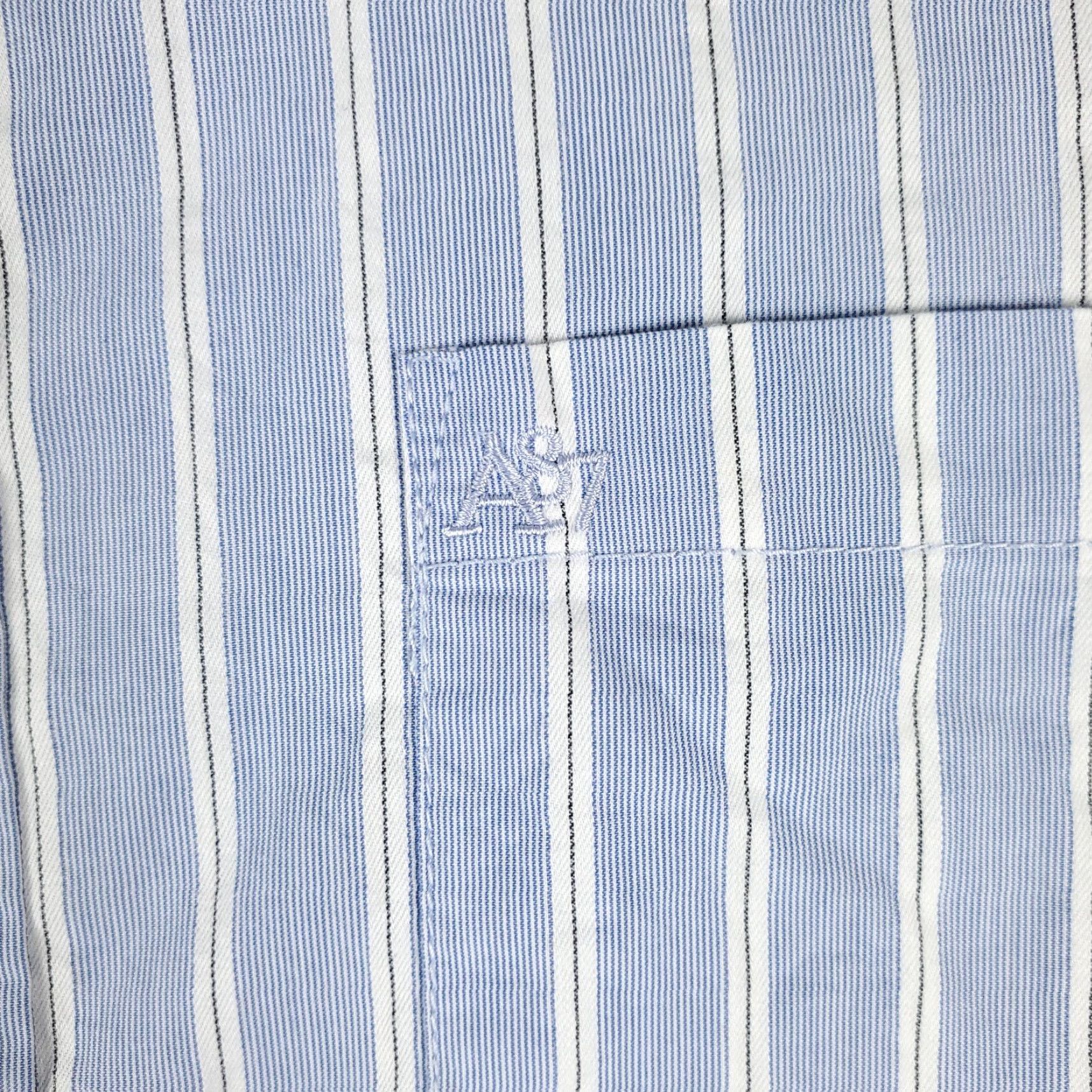 Vintage AeroPostale Mens Button-Up Shirt XL Blue White Striped Cotton Blend Long Sleeve Casual Formal N/A Mens Size US XL / EU 56 / 4 - 2 Thumbnail