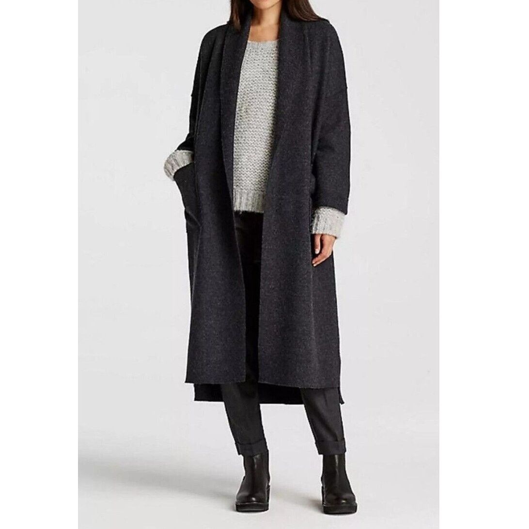 Eileen Fisher Eileen Fisher Brushed Wool Shawl CollarCoat Women's Large Size L / US 10 / IT 46 - 1 Thumbnail