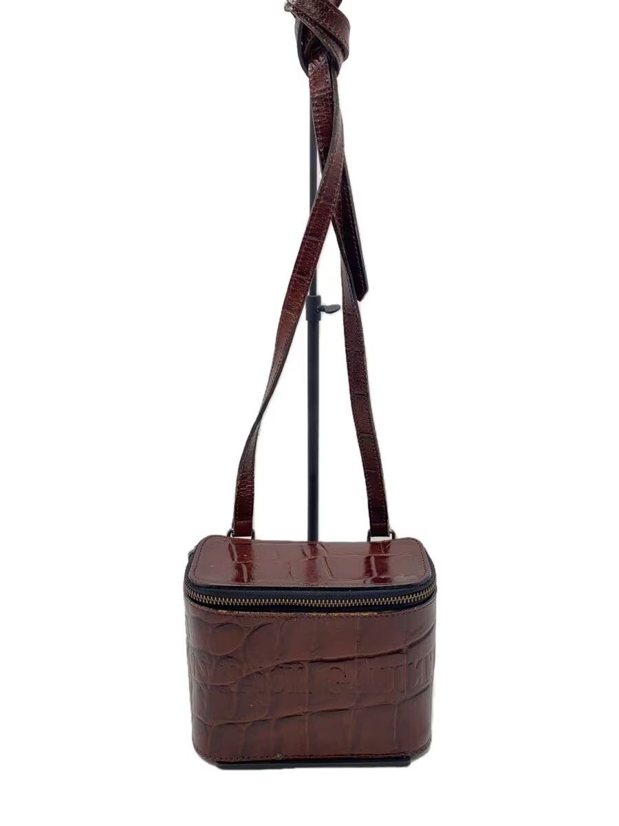 Jean Paul Gaultier Crocodile Embossed Leather Shoulder Bag in Brown, Women's