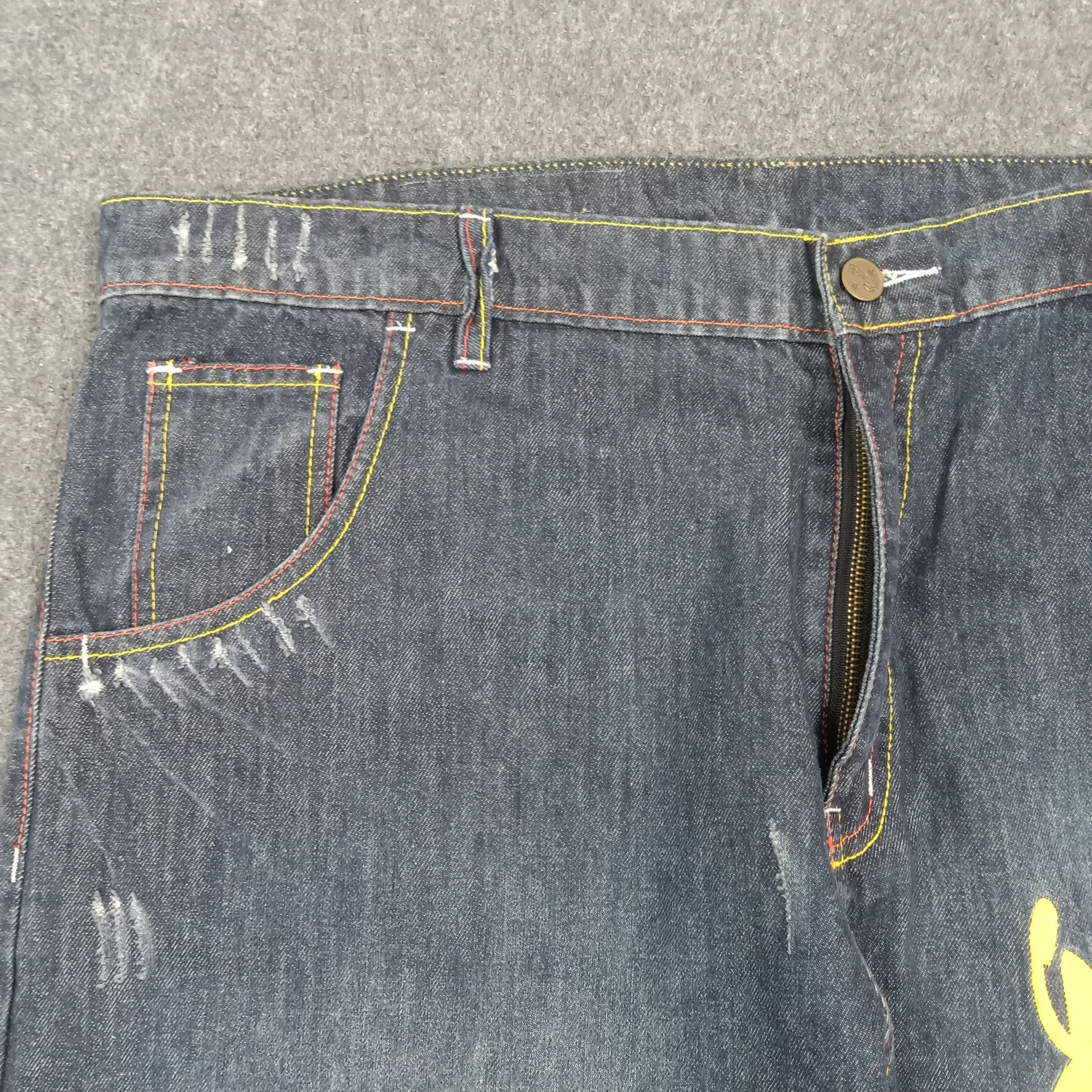 Ed Hardy Ed Hardy Embroidered Skull Art Logo Jeans C272N18 Size US 43 - 3 Thumbnail