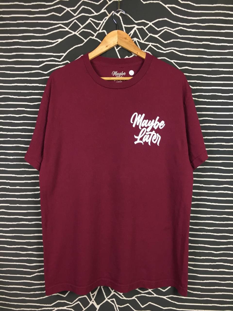 Vintage MAYBE LATER 1 Year Anniversary Wording Tee Size US L / EU 52-54 / 3 - 5 Thumbnail