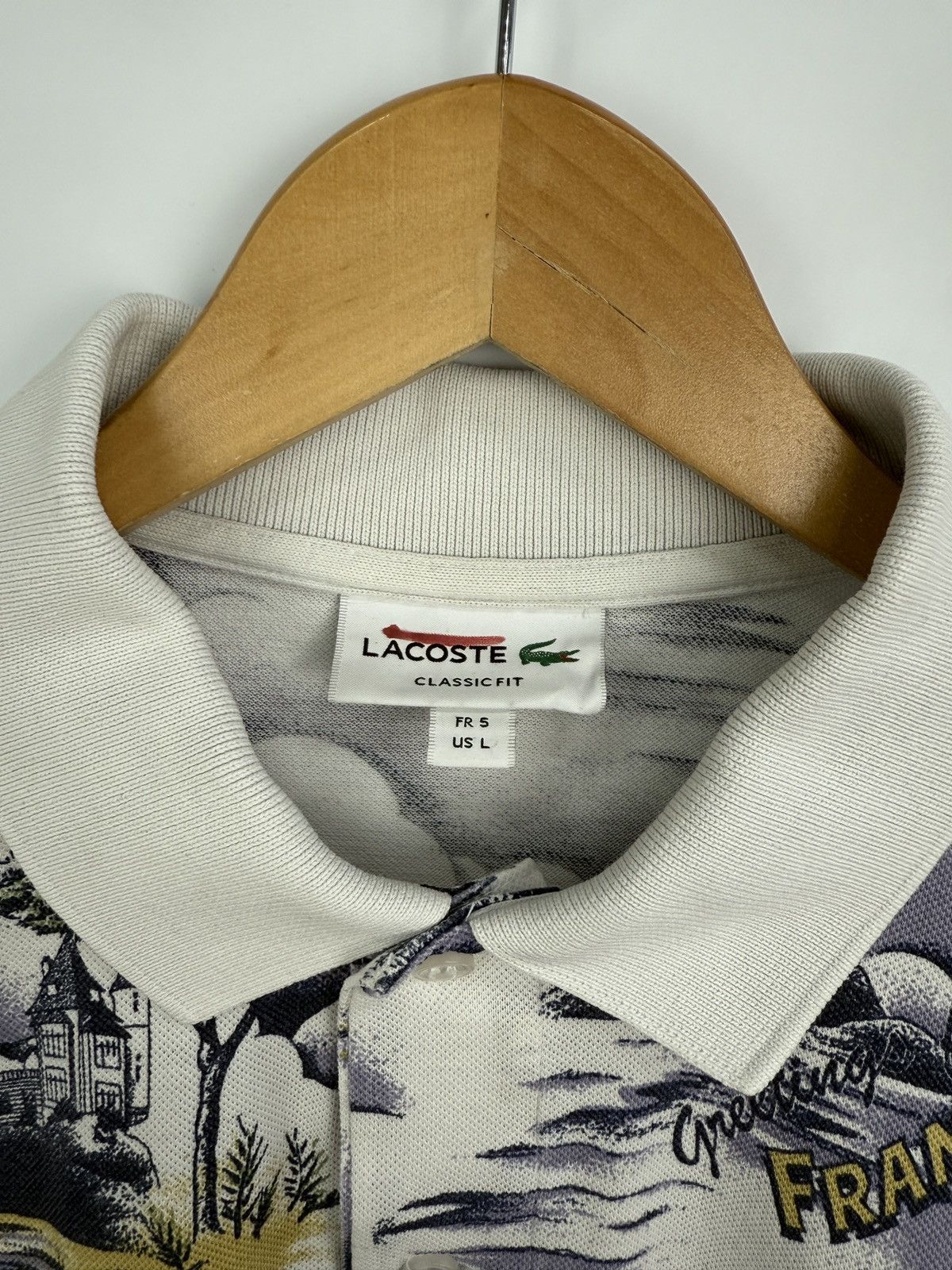 Lacoste 🇫🇷 Lacoste Greeting From France Polo T-Shirt Classic Fit Rare Size US L / EU 52-54 / 3 - 6 Thumbnail