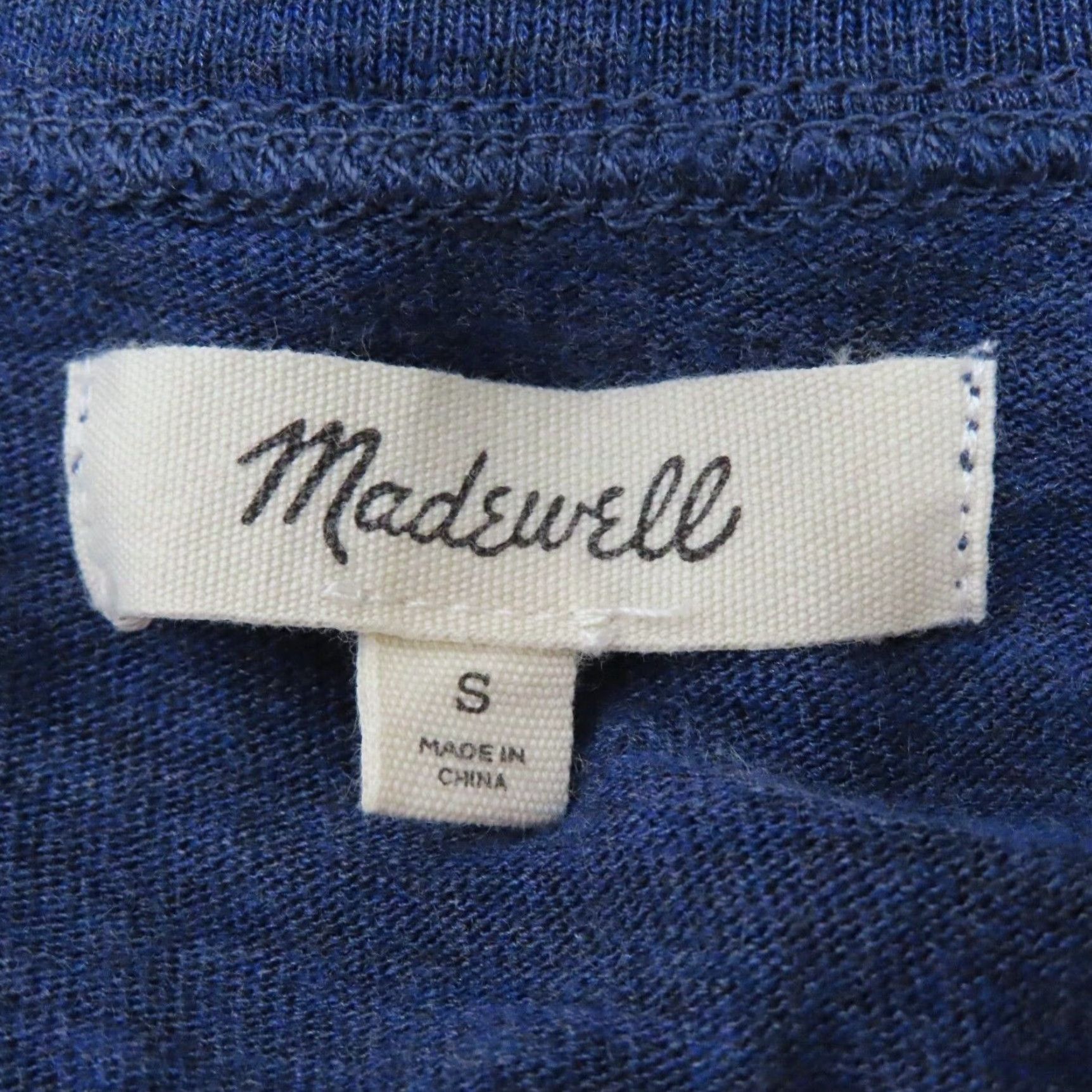 Madewell Madewell Jersey Tank Dress S Blue Sleeveless Scoop Neck Side Slits Marled Cotton Blend Jersey Casual Women Size S / US 4 / IT 40 - 5 Thumbnail