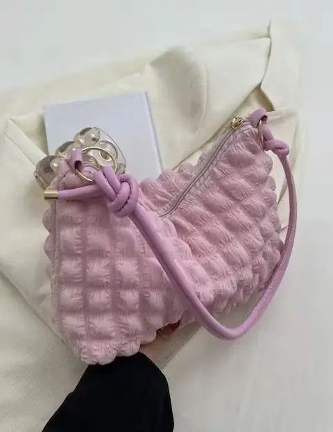 Japanese Brand × Vintage Pink Minimalist Knot Ruched Purse Size ONE SIZE - 2 Thumbnail