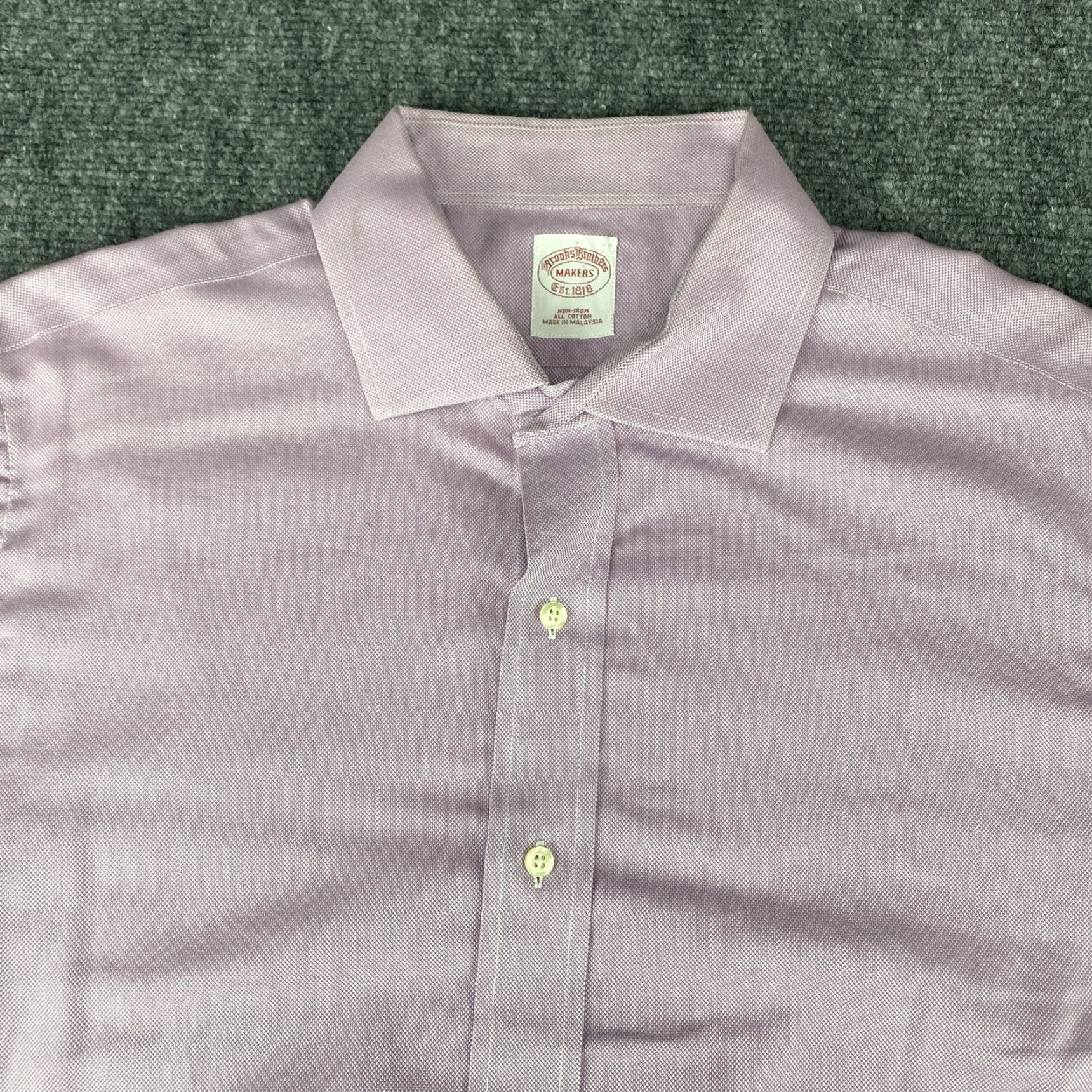 Brooks Brothers Brooks Brothers Shirt Mens Medium Purple Dress Non Iron French Cuff Formal Business Size 40R - 3 Thumbnail