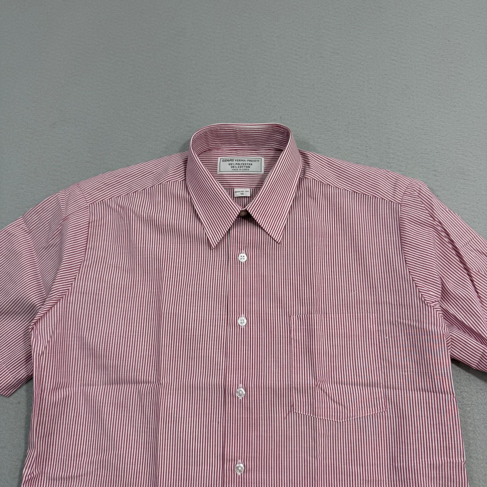 Vintage Vintage Sears Perma-Prest Shirt 16 Large Red 70s 80s NWOT Size US L / EU 52-54 / 3 - 3 Thumbnail