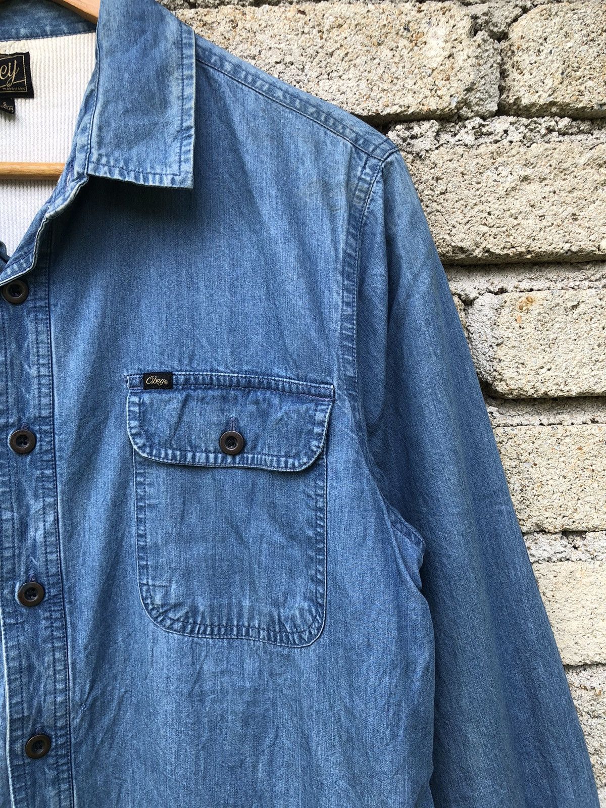 Obey Vintage Obey Thermal Buttons Jean Shirts Size US L / EU 52-54 / 3 - 9 Thumbnail