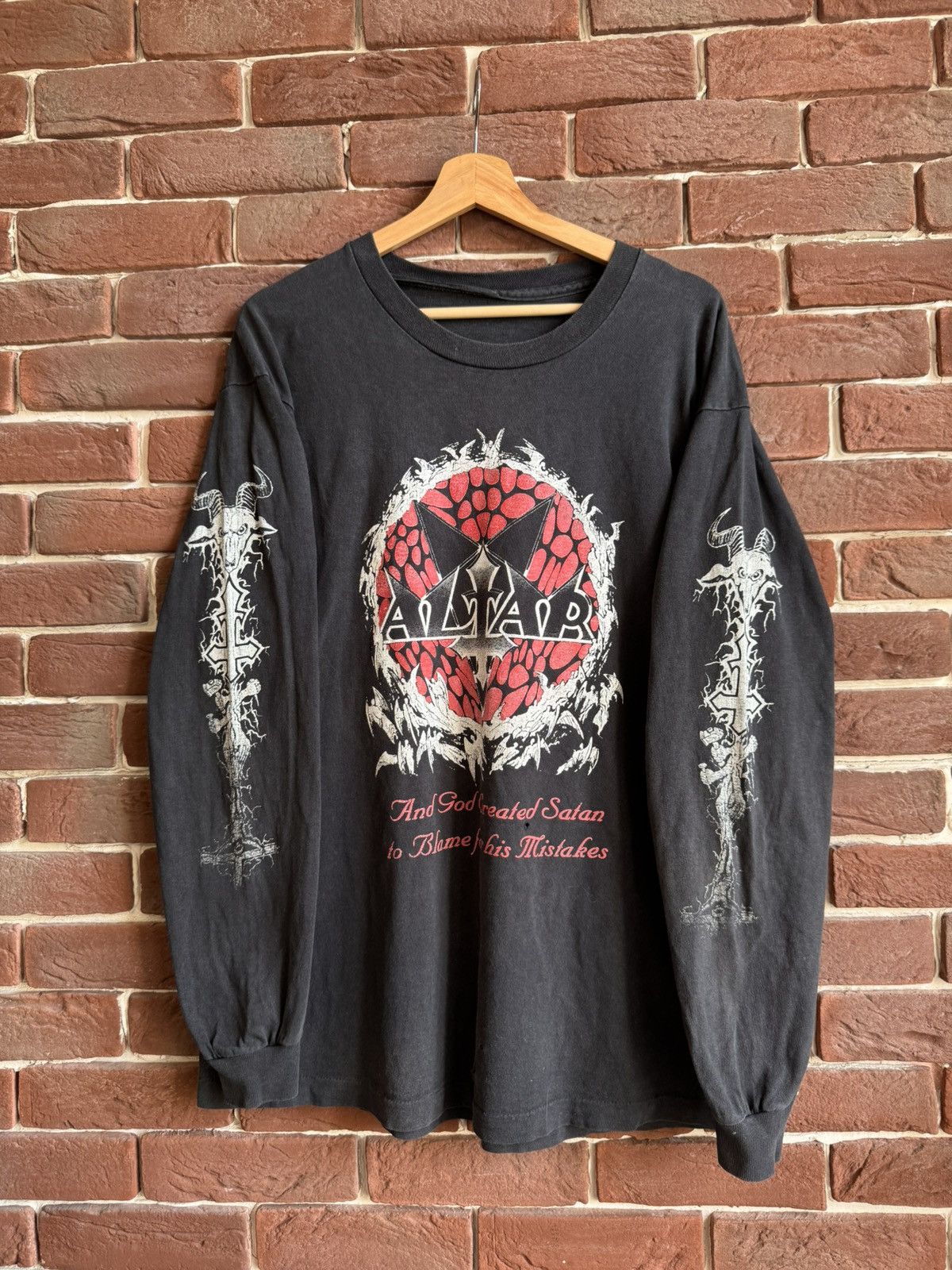 Band Tees Rare 90s Altar Youth Against Vintage Band Black Metal Tee XL Size US XL / EU 56 / 4 - 1 Thumbnail
