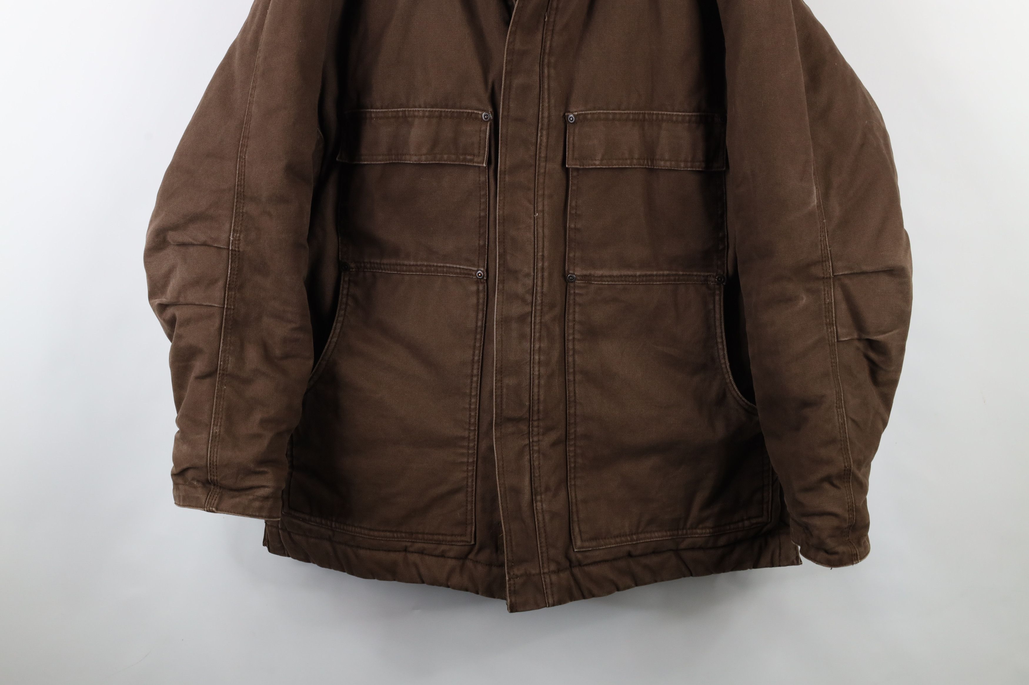 Vintage Vintage 90s Y2K Streetwear Canvas Chore Barn Jacket Brown Size US L / EU 52-54 / 3 - 3 Thumbnail