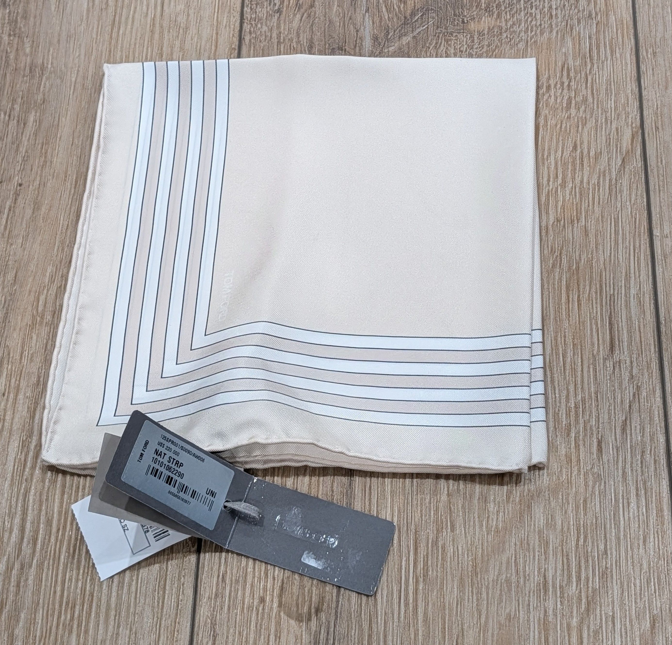 Tom Ford TOM FORD Multi-Frame Silk Pocket Square Cream/White Size ONE SIZE - 1 Thumbnail