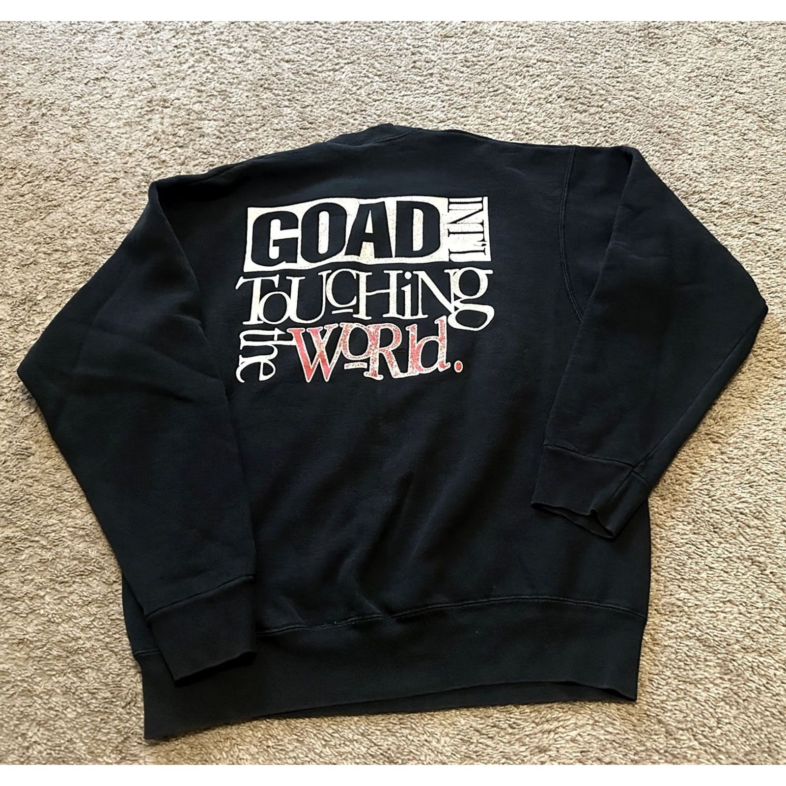 Fruit Of The Loom VINTAGE Fruit of The Loom Sweatshirt Mens XL 90s Black Crewneck Faith Graphic Print Size US XL / EU 56 / 4 - 4 Thumbnail