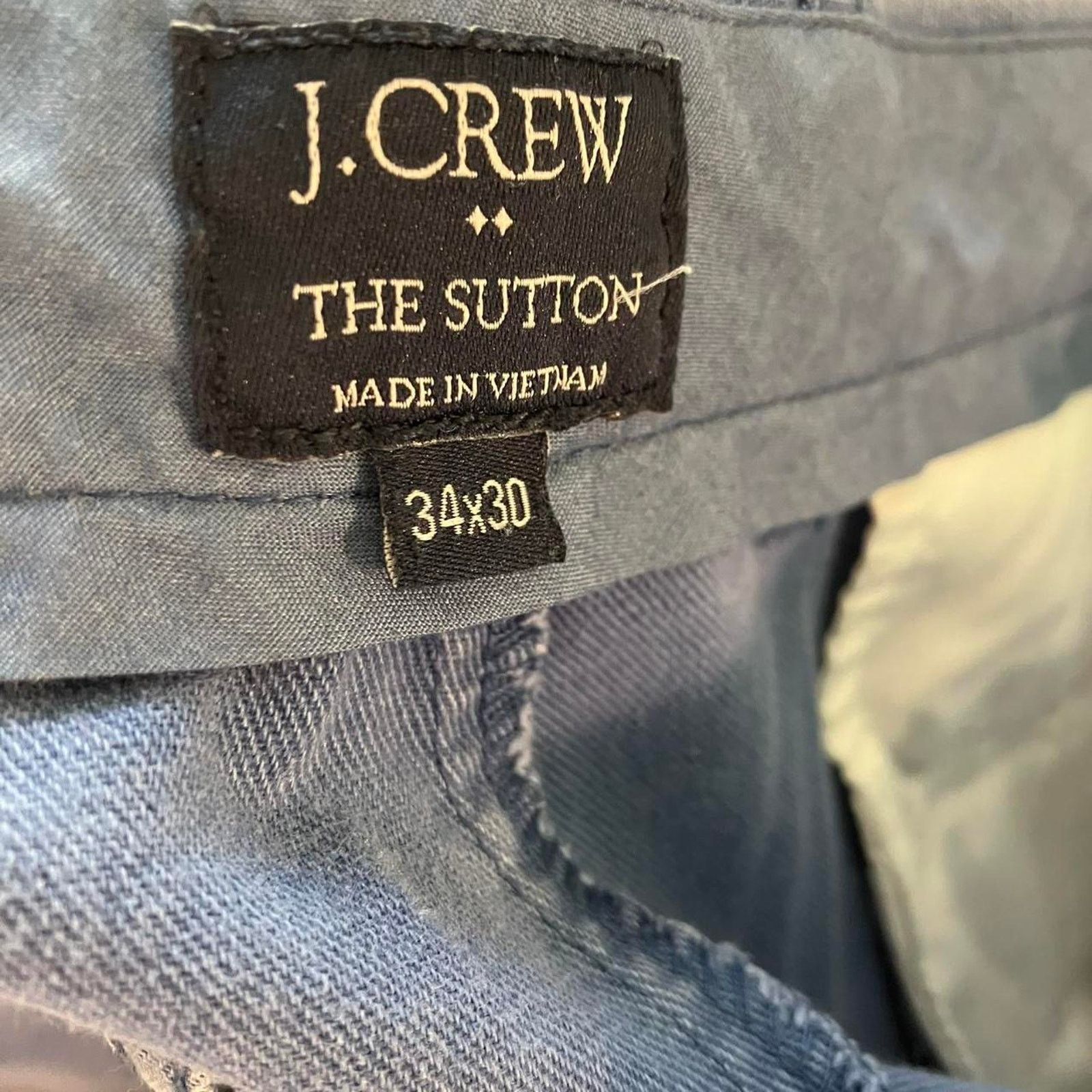 J.Crew J. Crew The Sutton Blue Straight Leg Faded Chino Pants Size US 34 / EU 50 - 4 Thumbnail
