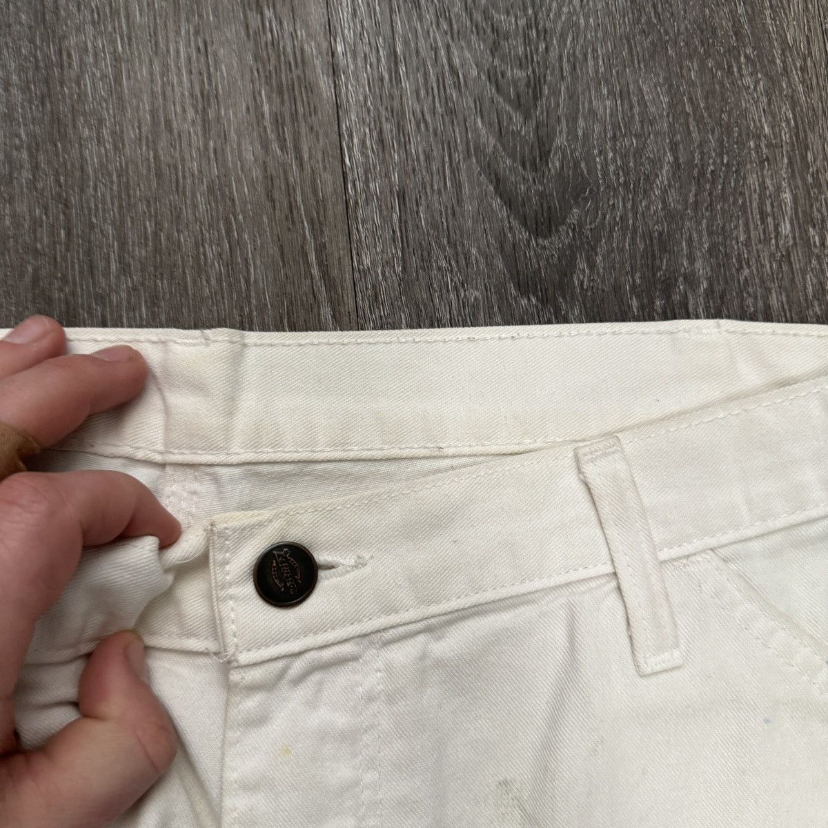 Dickies × Japanese Brand × Vintage Crazy Vintage y2k Dickies painted and worn wide leg pants Size US 36 / EU 52 - 6 Thumbnail