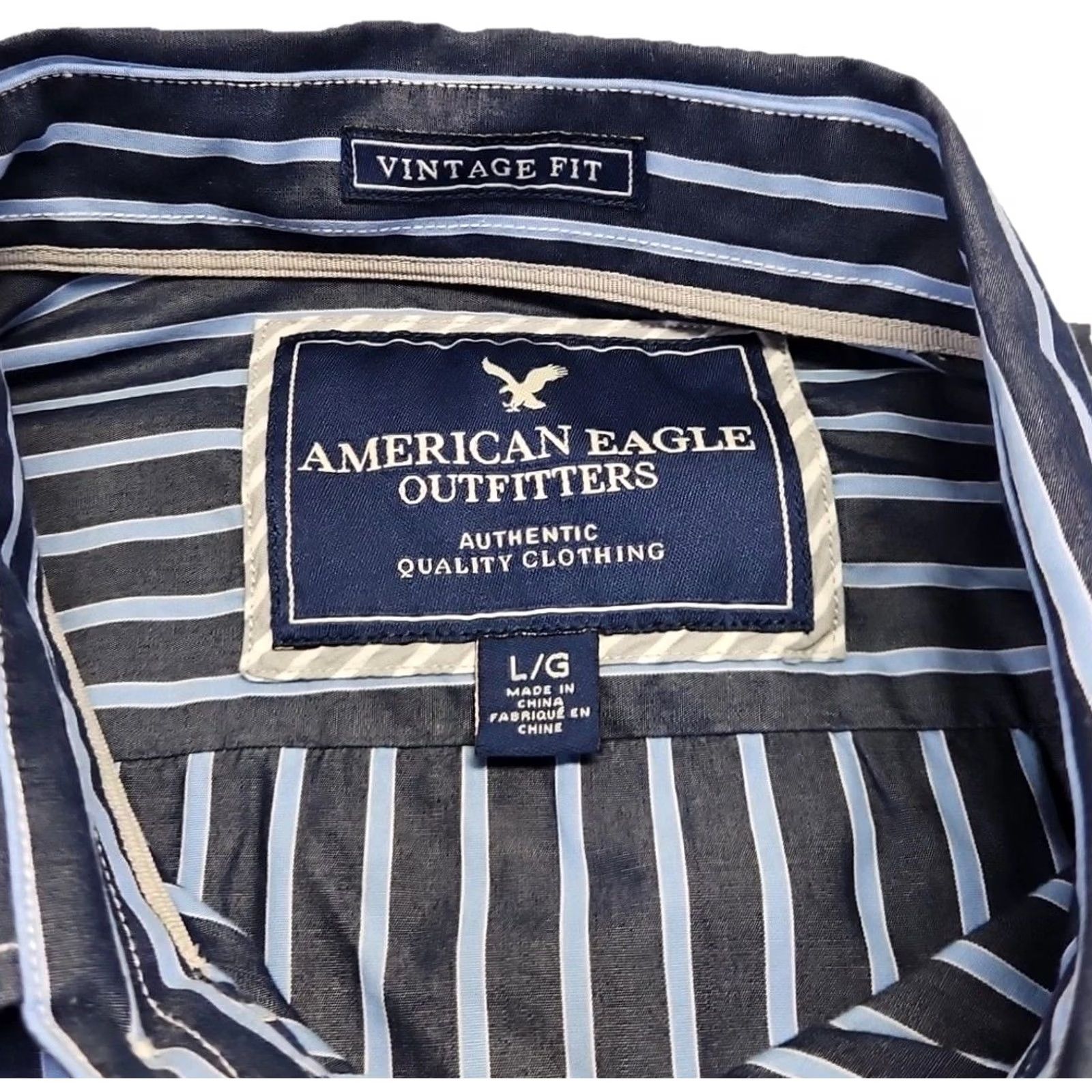 American Eagle Outfitters American Eagle Outfitters Shirt Mens L Blue White Stripe Button-Down Size US L / EU 52-54 / 3 - 3 Thumbnail