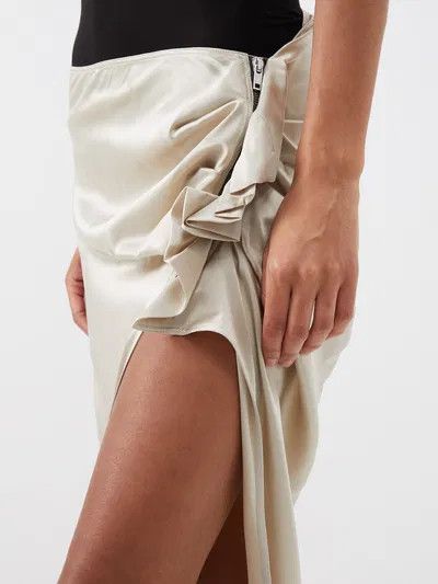 Rick Owens o1y0126 Maxi Skirt in Light Gray Size 28" / US 6 / IT 42 - 5 Thumbnail