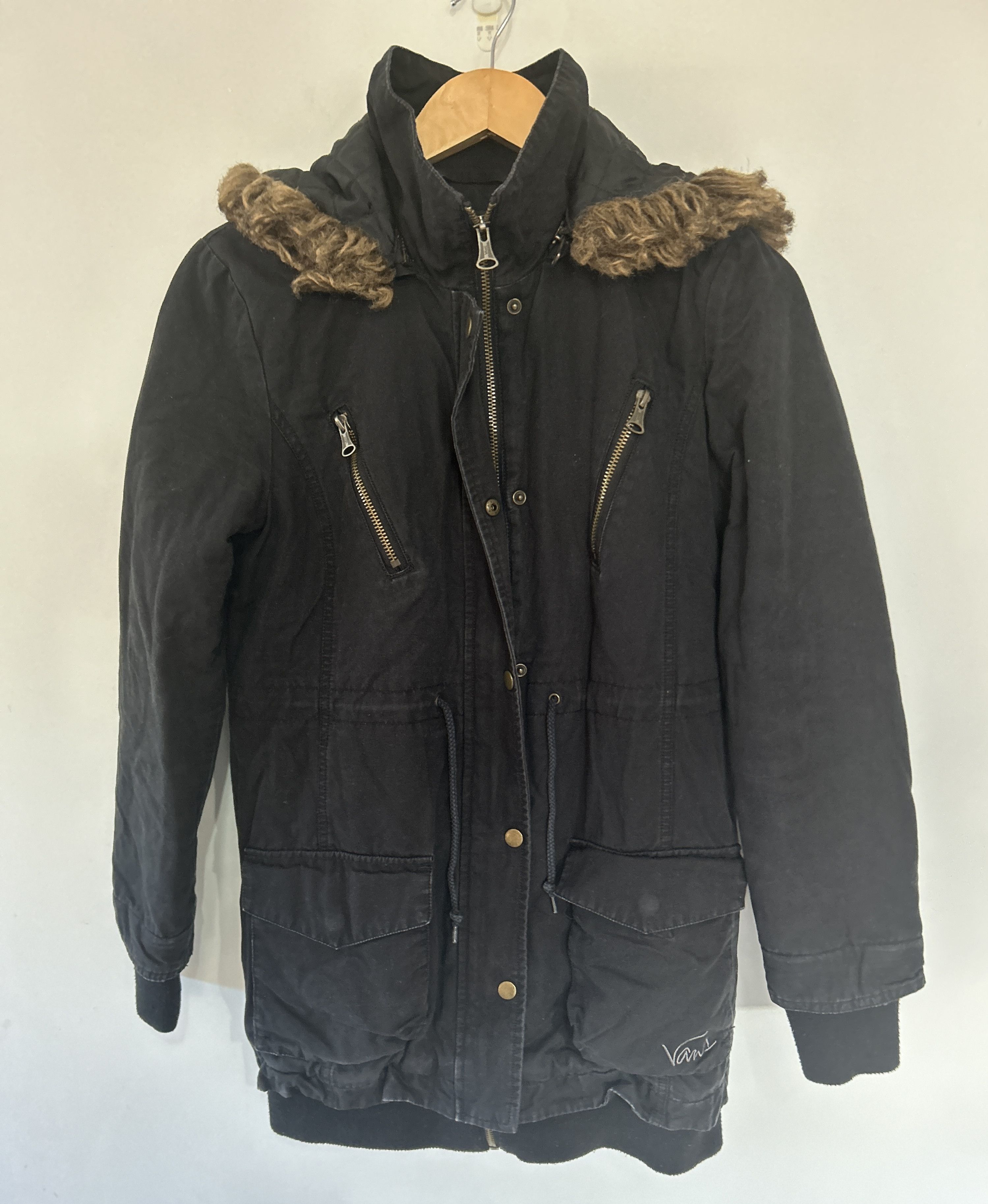 Vans VANS Women’s Black Parka Jacket – Faux Fur Hood Size M / US 6-8 / IT 42-44 - 1 Thumbnail