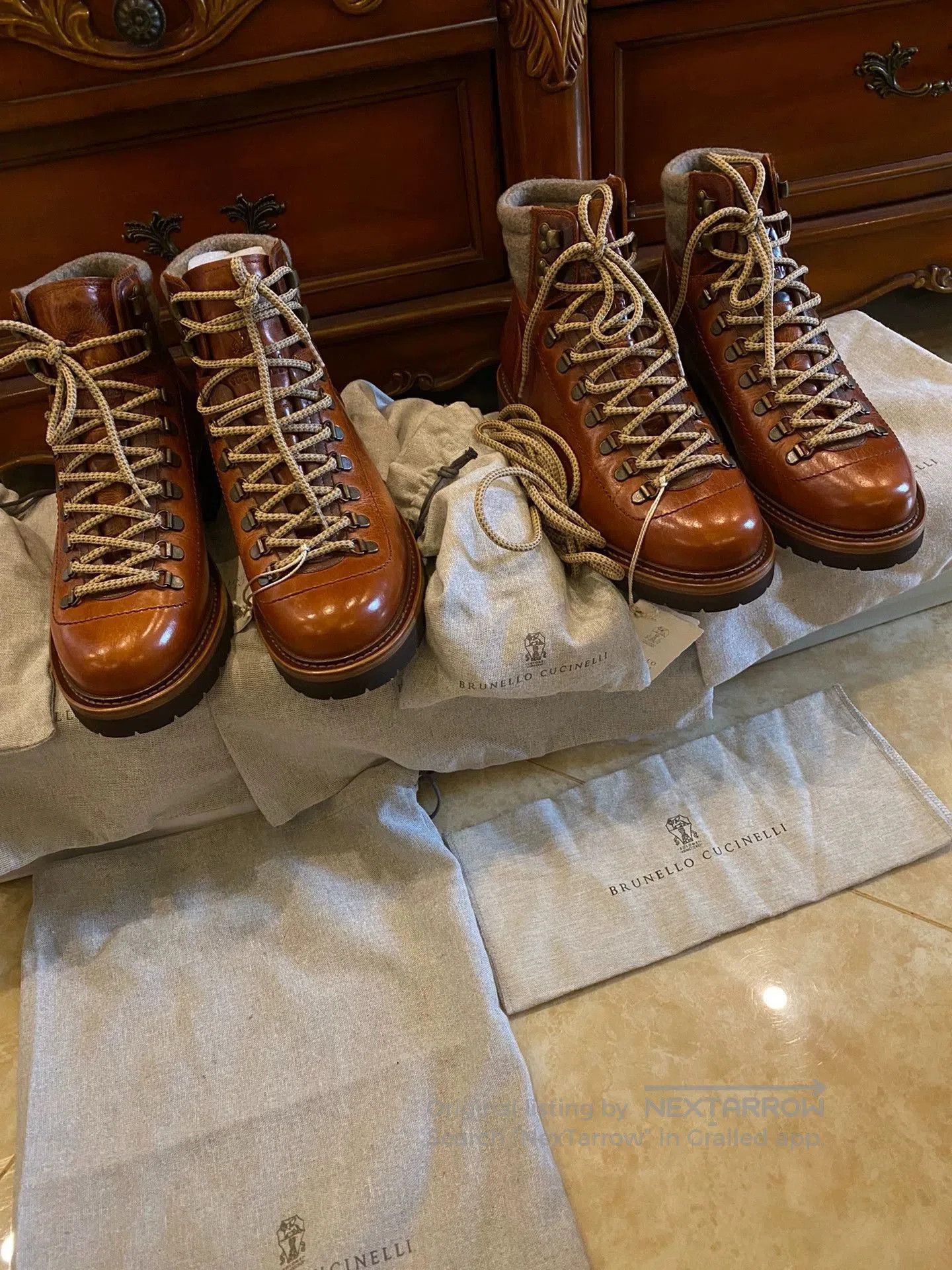 Brunello Cucinelli Brown Leather Hiking Boots Size 9. Size US 9 / EU 42 - 7 Thumbnail
